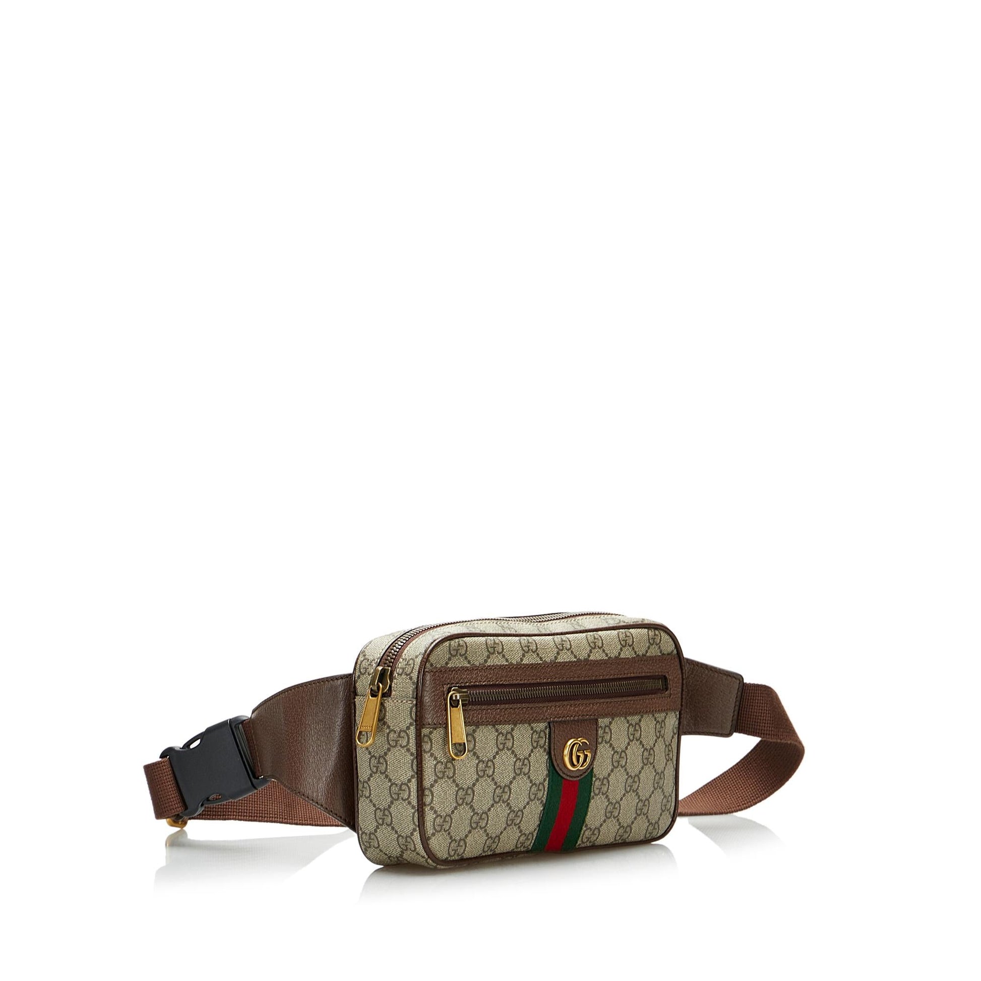Gucci GG Supreme Ophidia Belt SHG-njFGZw Canvas Brown Accessory