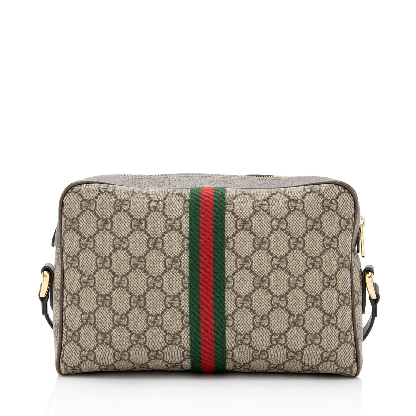 Gucci GG Supreme Ophidia Camera SHF-L4aMtl Leather Canvas Nylon Brown Crossbody Bag