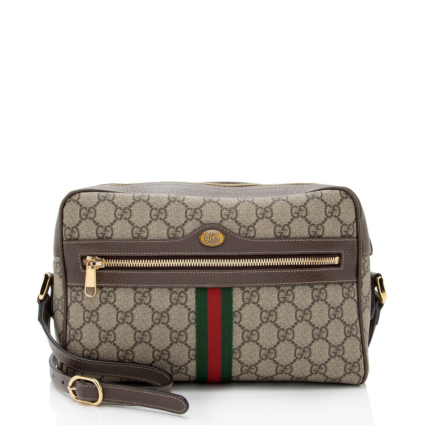 Gucci GG Supreme Ophidia Camera SHF-L4aMtl Leather Canvas Nylon Brown Crossbody Bag