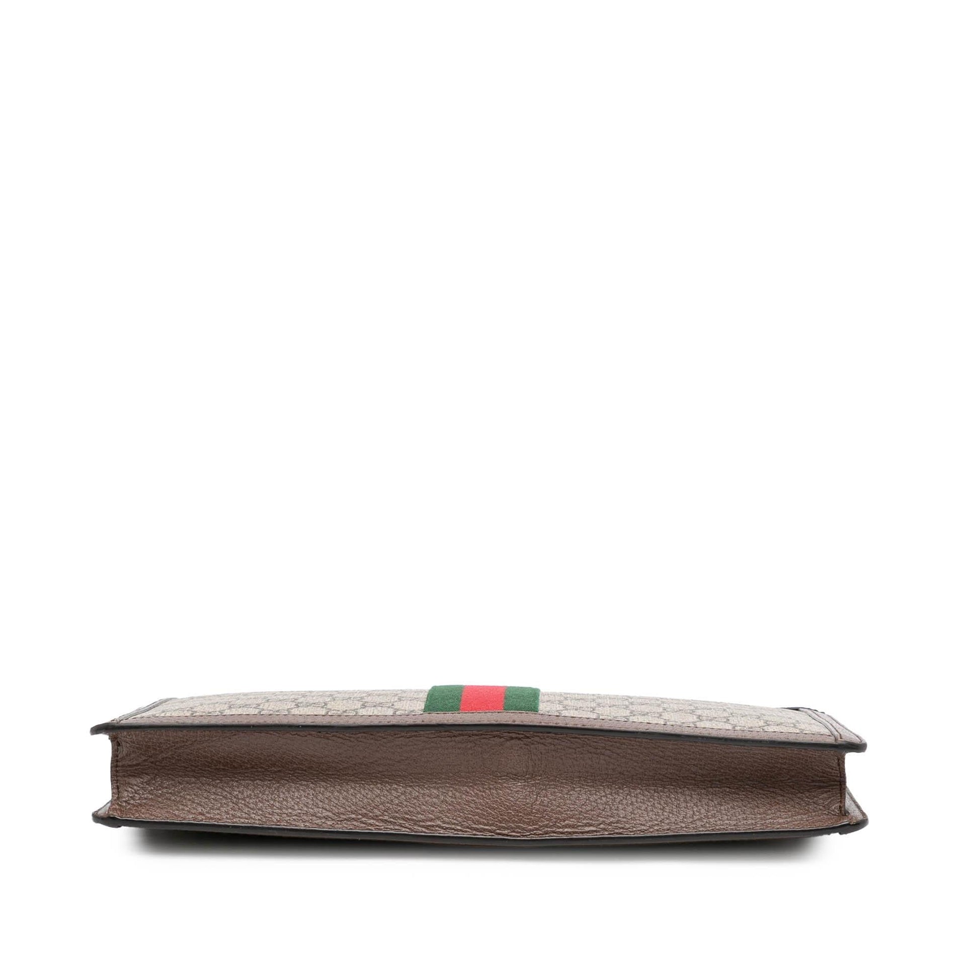 Gucci GG Supreme Ophidia Canvas Calf Brown Clutch Bag Clutch 1