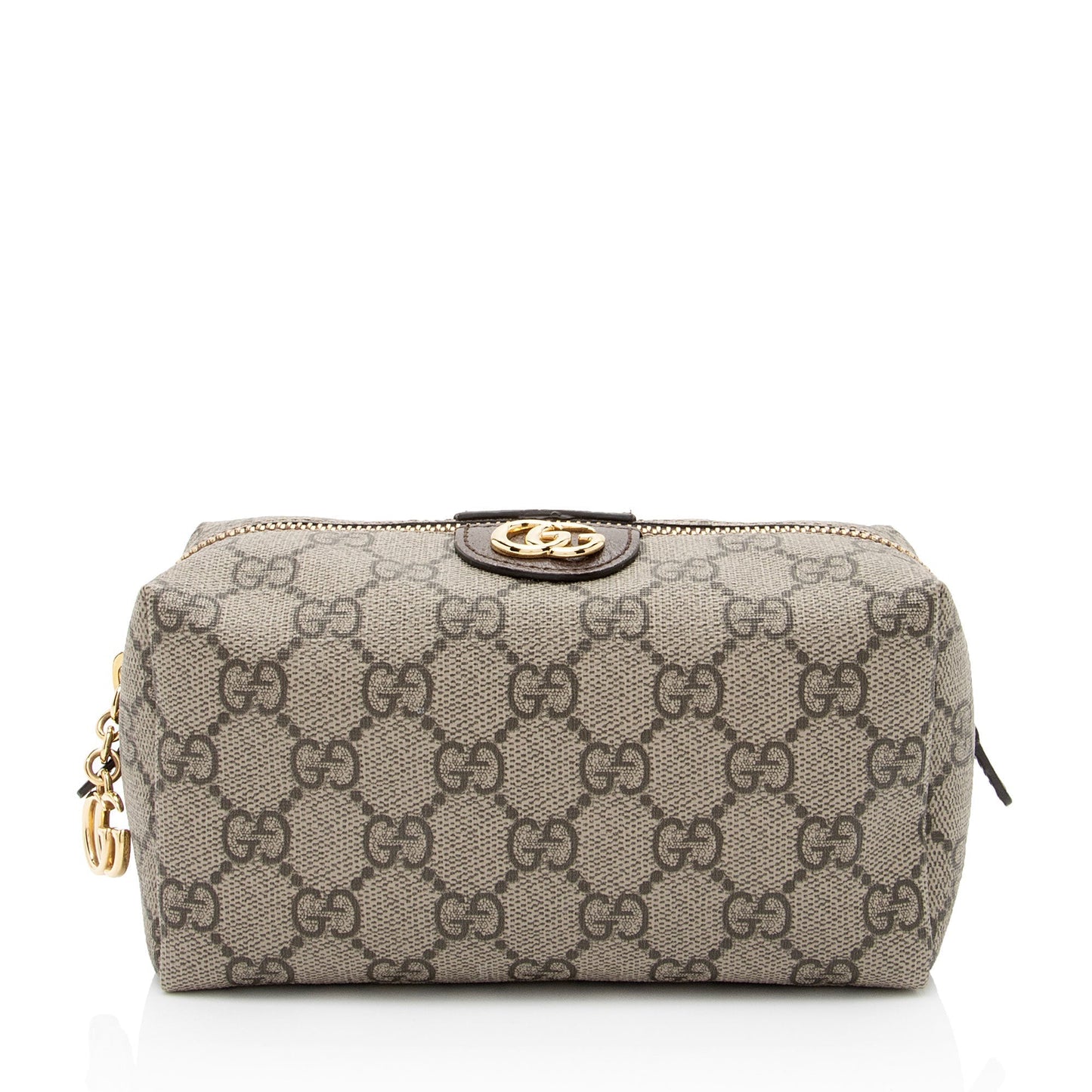 Gucci GG Supreme Ophidia Cosmetic Pouch Leather Canvas Brown Beige Handbag