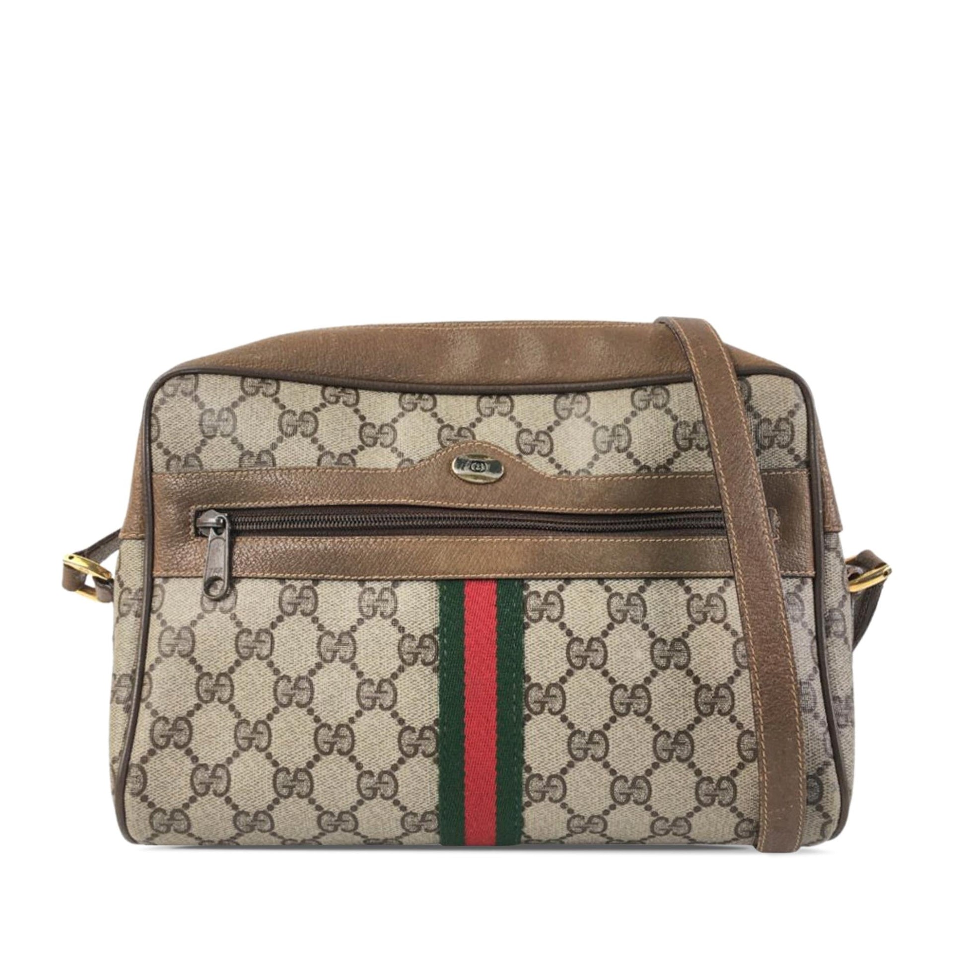 Gucci GG Supreme Ophidia SHG-rVmpFe Canvas Calf Brown Crossbody Bag