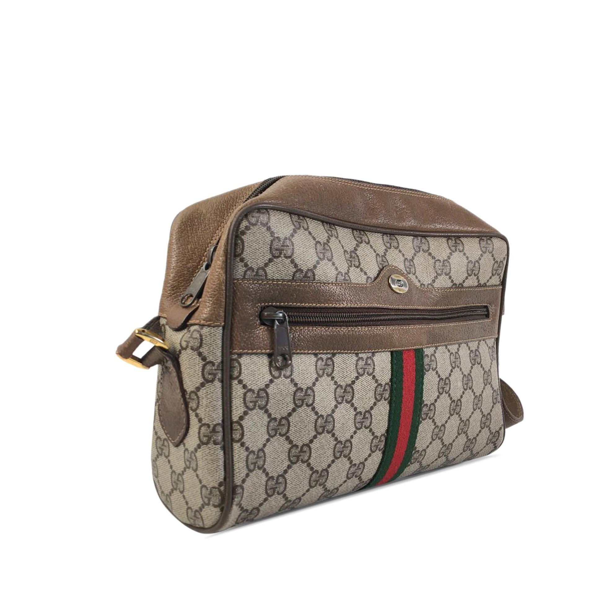 Gucci GG Supreme Ophidia SHG-rVmpFe Canvas Calf Brown Crossbody Bag