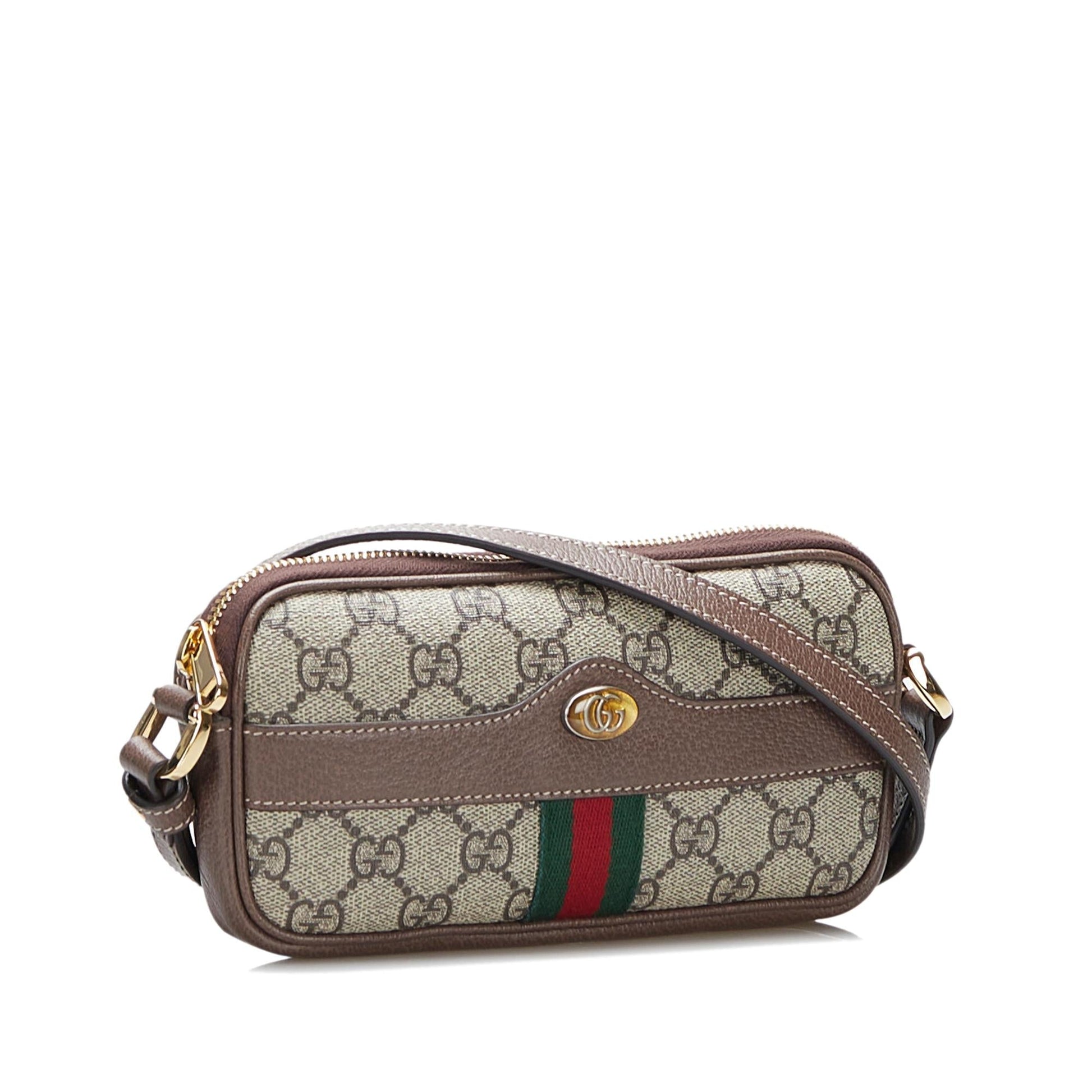 Gucci GG Supreme Ophidia SHG-lYpjXw Canvas Calf Brown Crossbody Bag