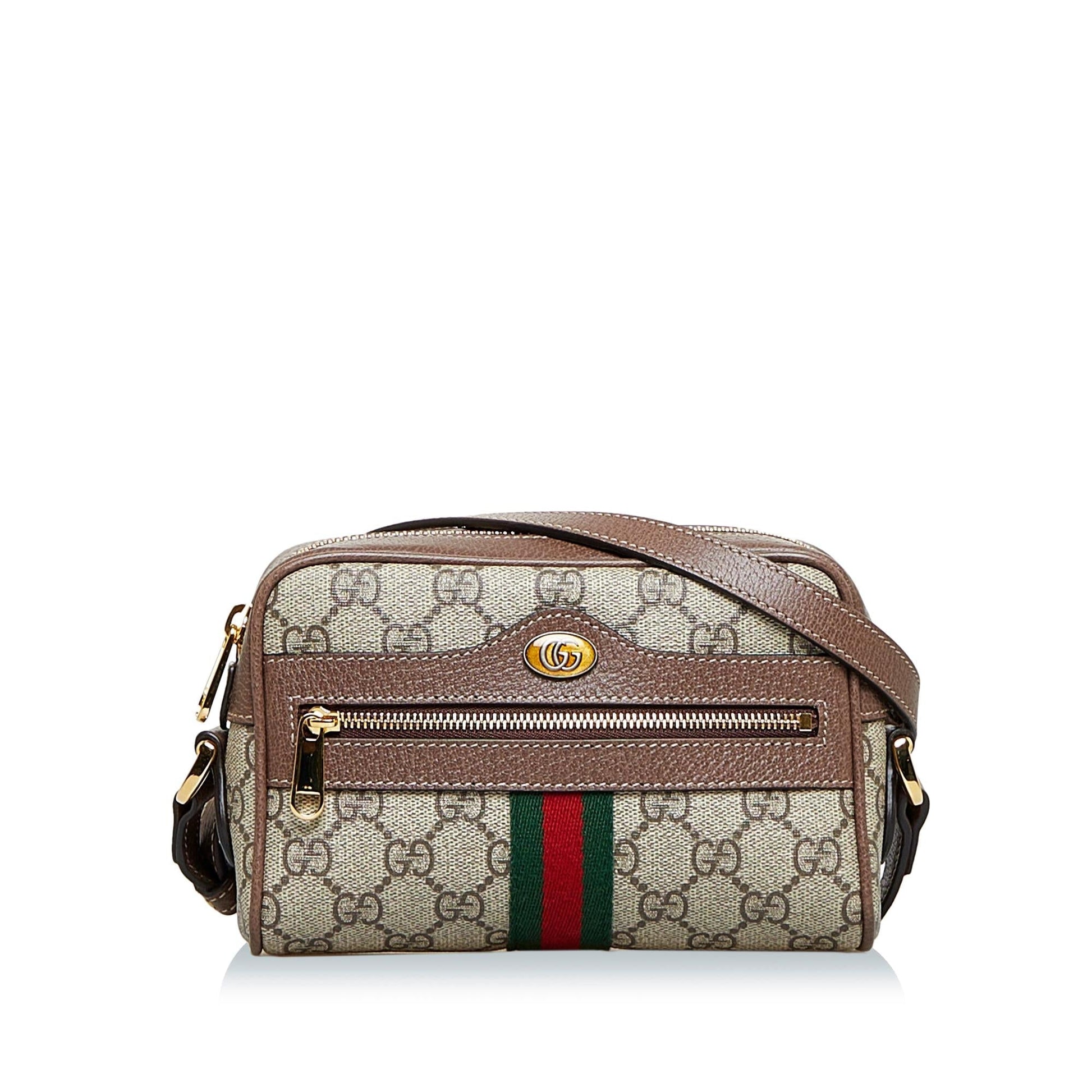 Gucci GG Supreme Ophidia SHG-HjI7sm Canvas Calf Brown Crossbody Bag