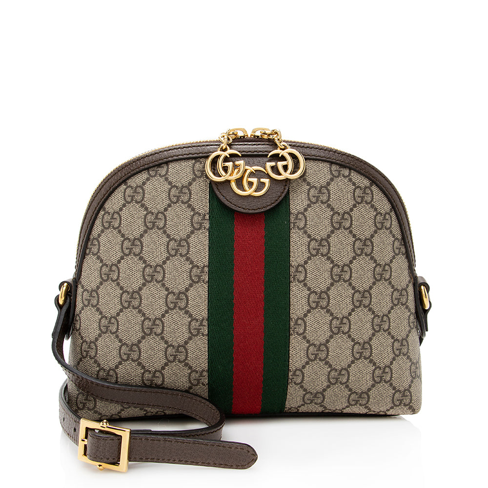 Gucci GG Supreme Ophidia Dome SHF Leather Canvas Nylon Brown Crossbody Bag 3