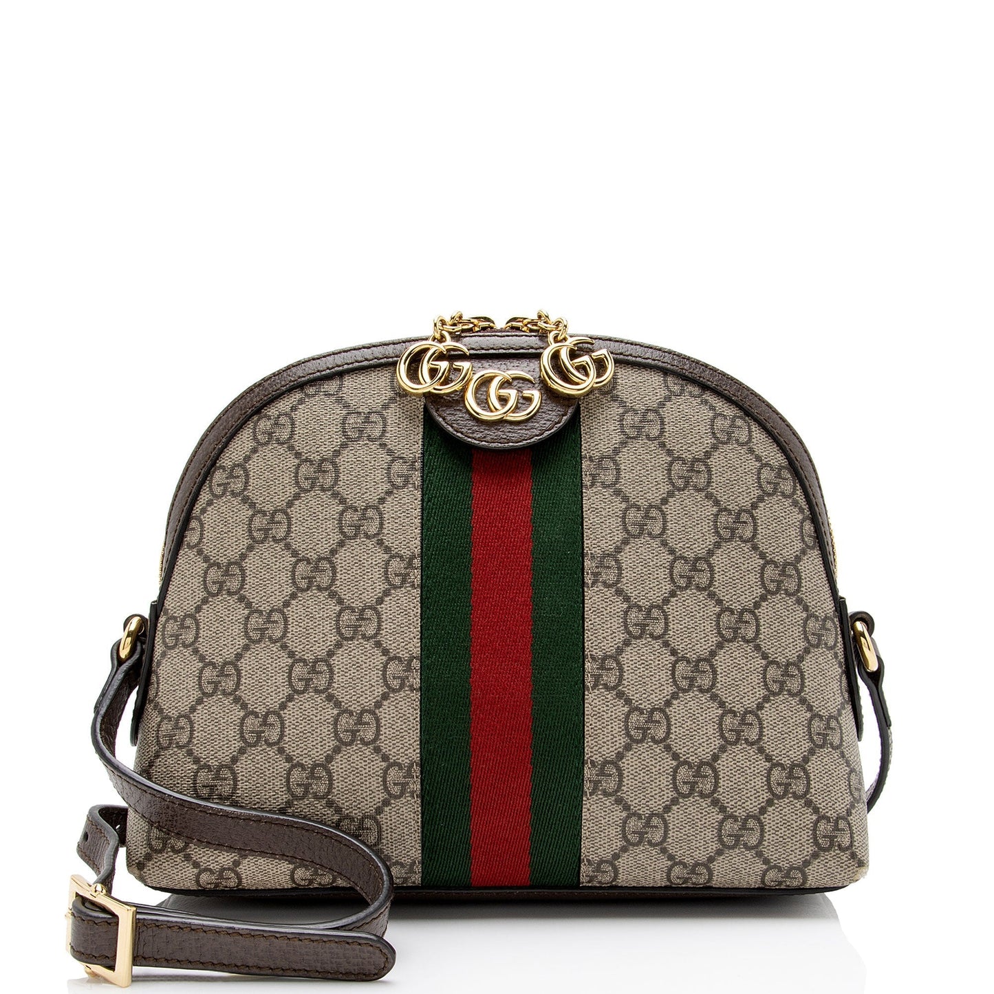 Gucci GG Supreme Ophidia Dome SHF-oTqLN1 Leather Canvas Nylon Beige Shoulder Bag