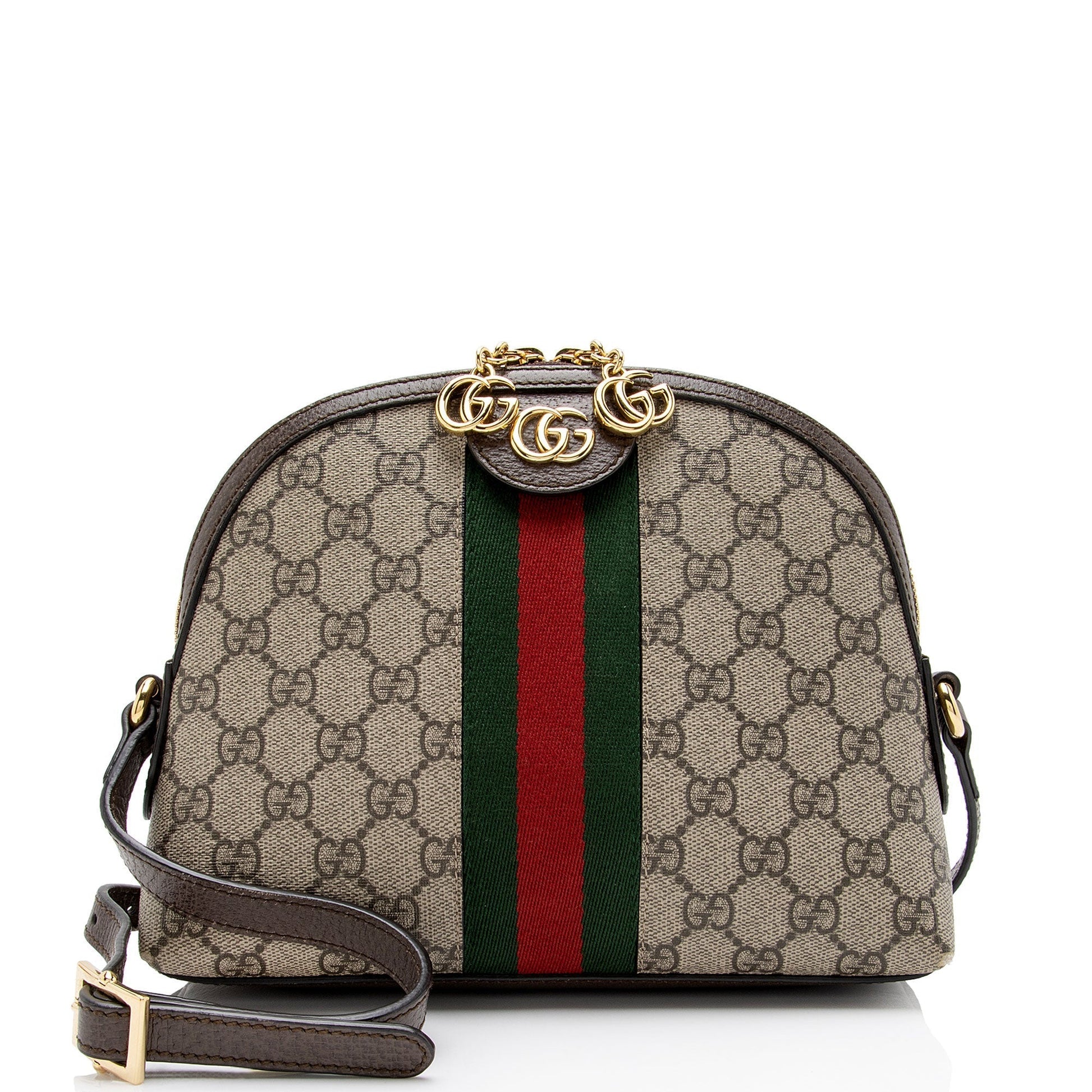 Gucci GG Supreme Ophidia Dome SHF-oTqLN1 Leather Canvas Nylon Beige Shoulder Bag