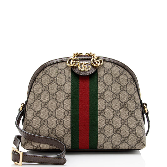 Gucci GG Supreme Ophidia Dome SHF-oTqLN1 Leather Canvas Nylon Beige Shoulder Bag