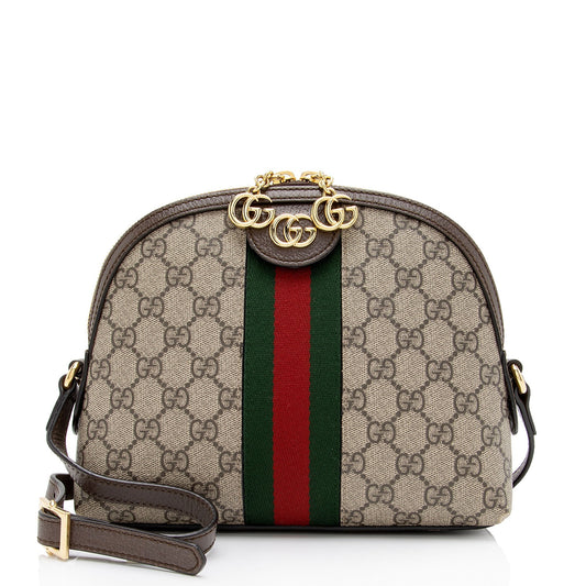 Gucci GG Supreme Ophidia Dome SHF-xTbcEZ Leather Canvas Nylon Beige Shoulder Bag
