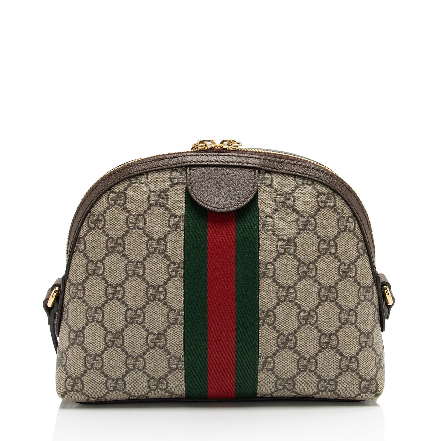 Gucci GG Supreme Ophidia Dome SHF-NZZCK4 Leather Canvas Nylon Brown Crossbody Bag