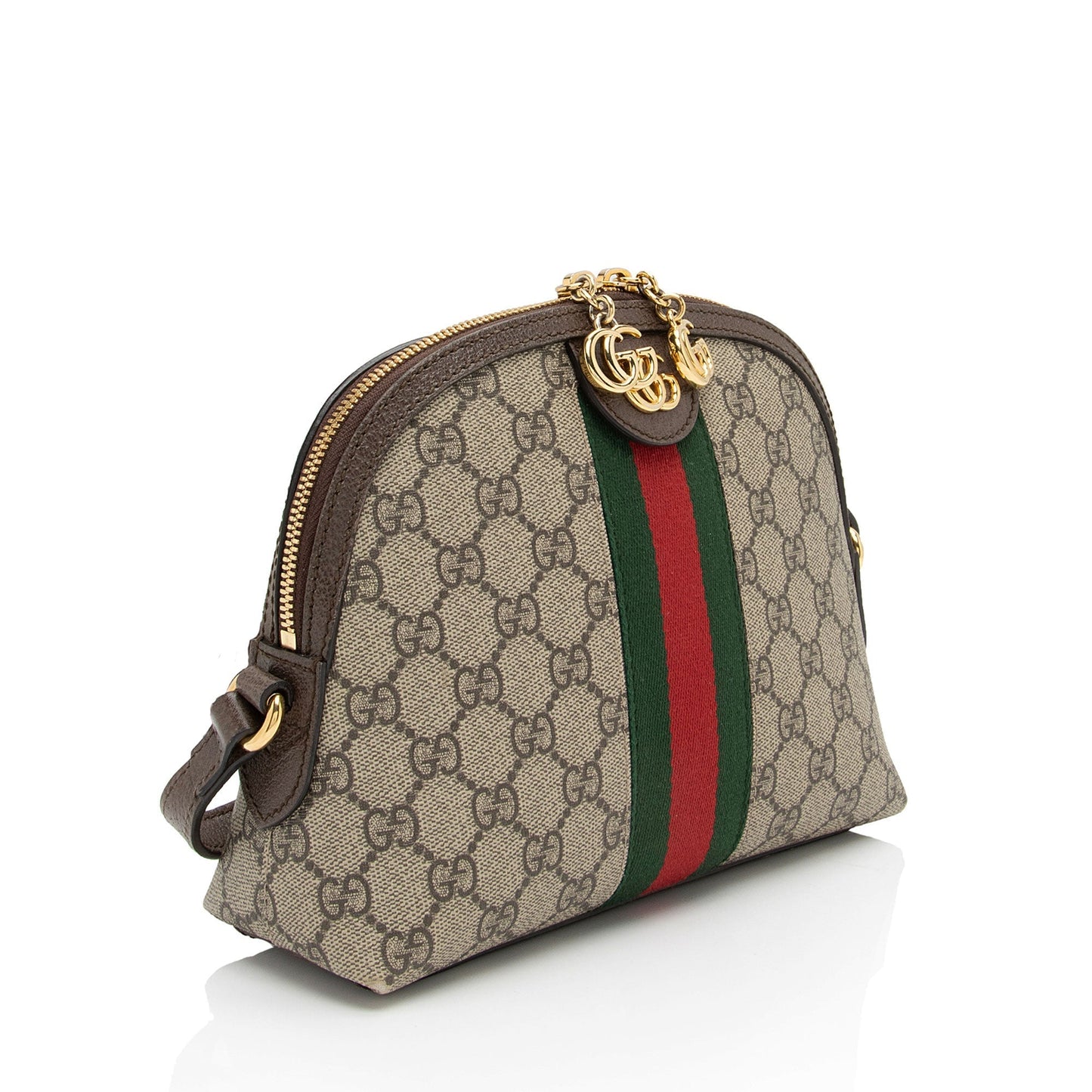 Gucci GG Supreme Ophidia Dome SHF-NZZCK4 Leather Canvas Nylon Brown Crossbody Bag