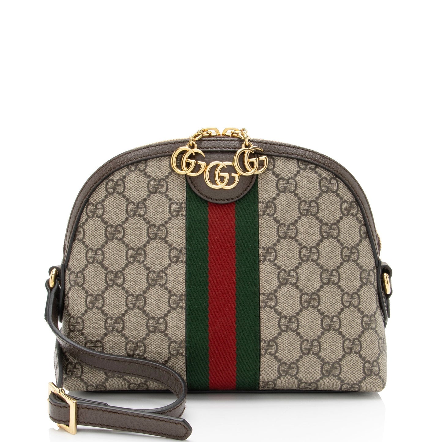 Gucci GG Supreme Ophidia Dome SHF-uygPiy Leather Canvas Nylon Brown Shoulder Bag