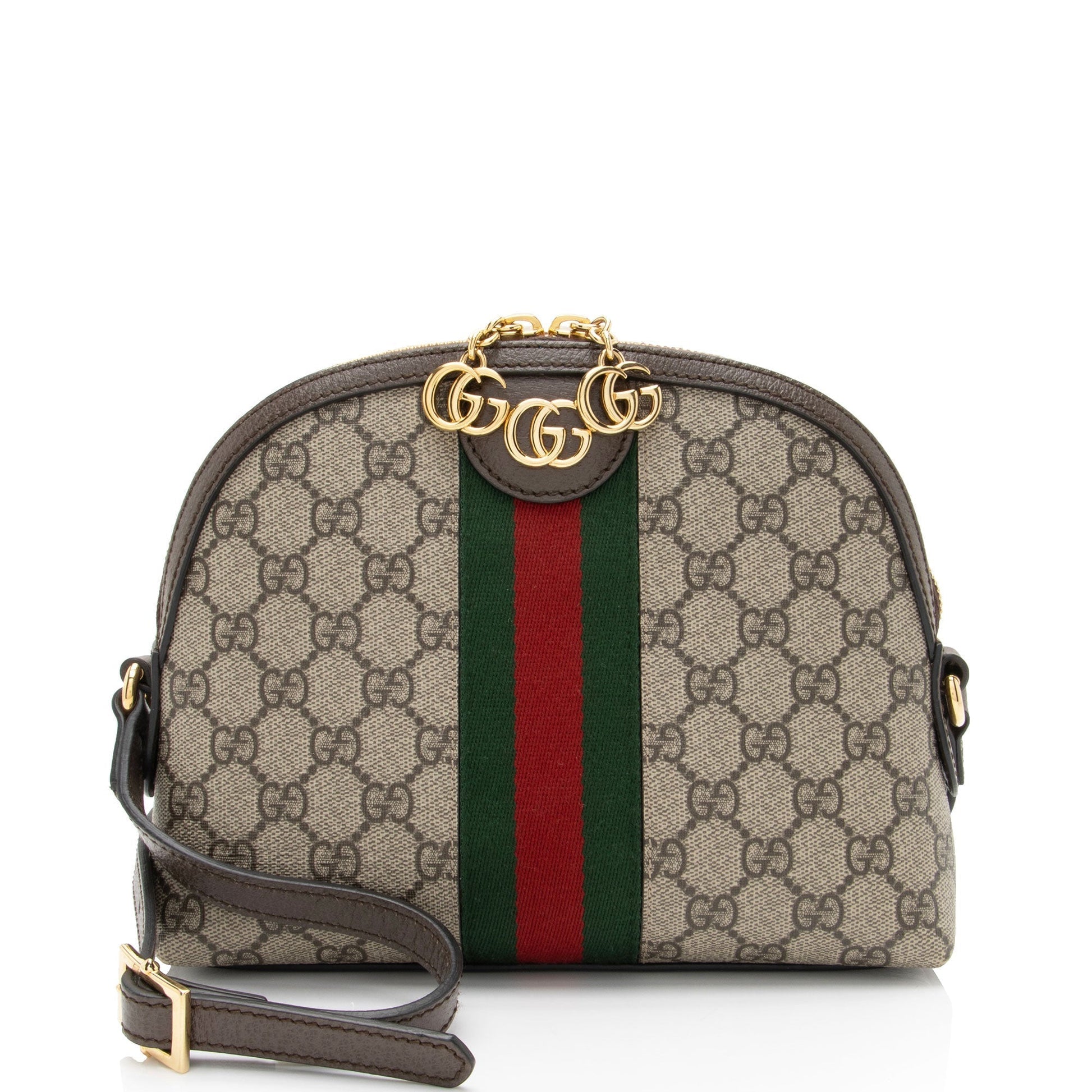 Gucci GG Supreme Ophidia Dome SHF-uygPiy Leather Canvas Nylon Brown Shoulder Bag