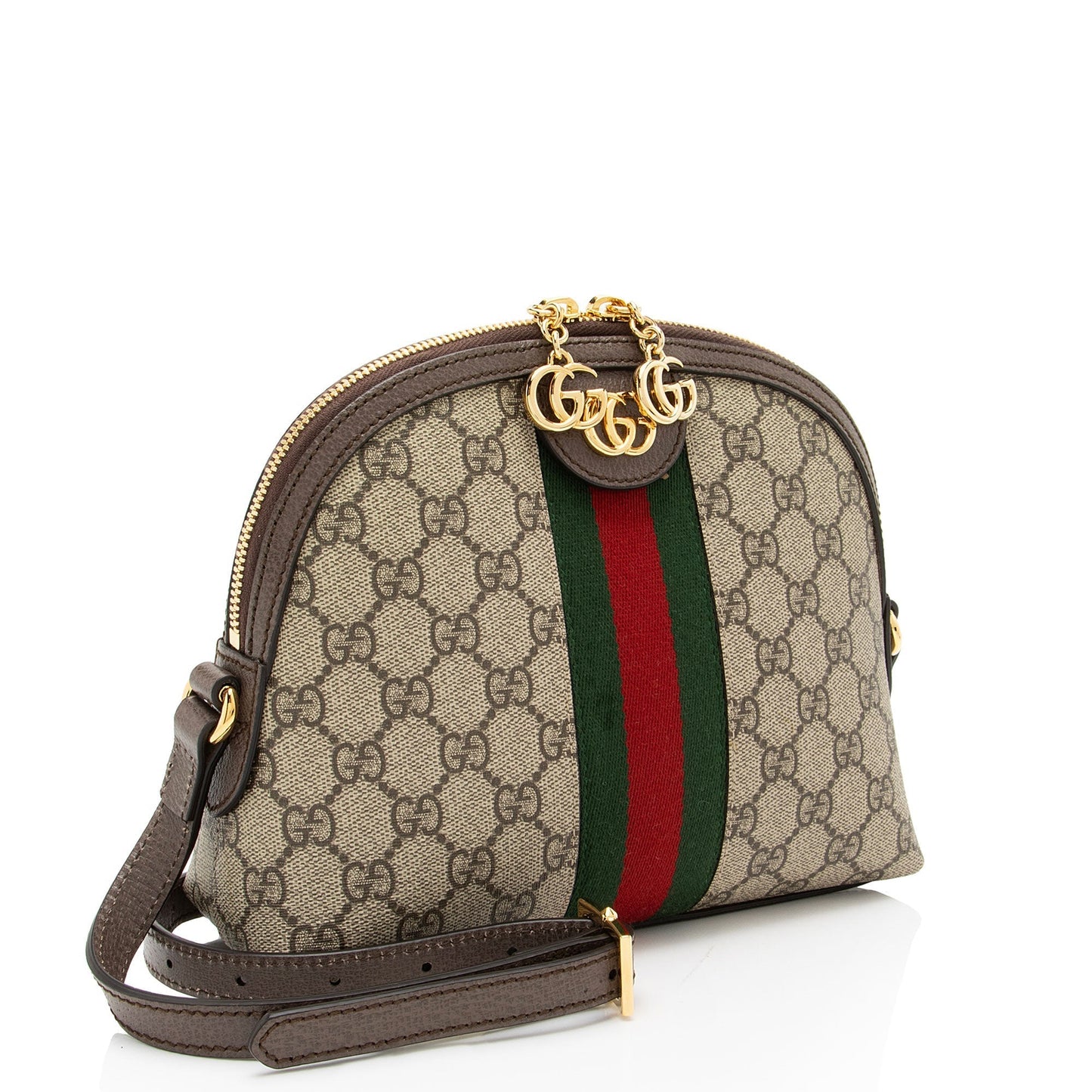 Gucci GG Supreme Ophidia Dome Leather Canvas Nylon Brown Shoulder Bag Shoulder Bag