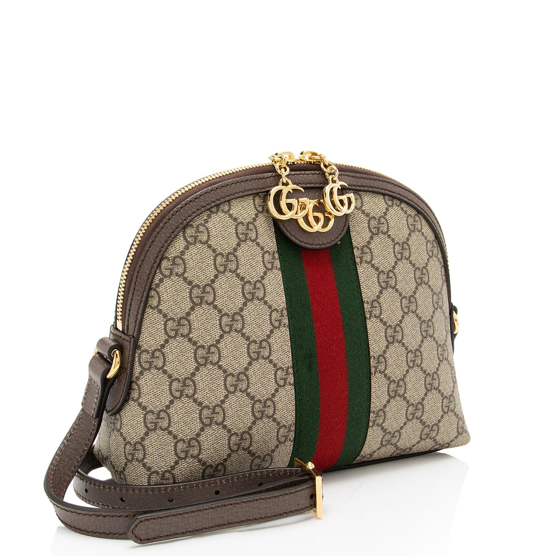 Gucci GG Supreme Ophidia Dome Leather Canvas Nylon Brown Shoulder Bag Shoulder Bag