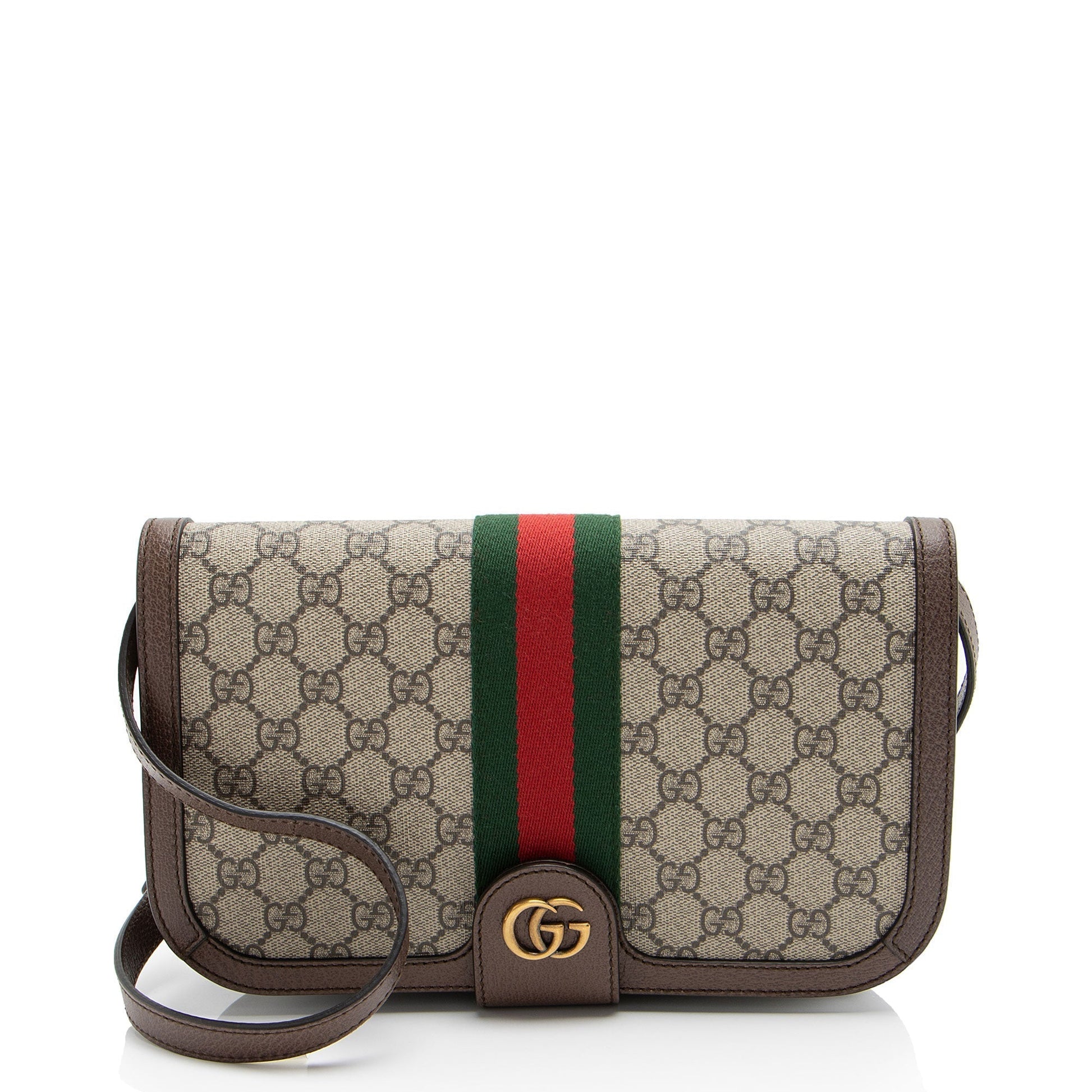 Gucci GG Supreme Ophidia New Acero Leather Canvas Nylon Brown Shoulder Bag Shf U8Zri2