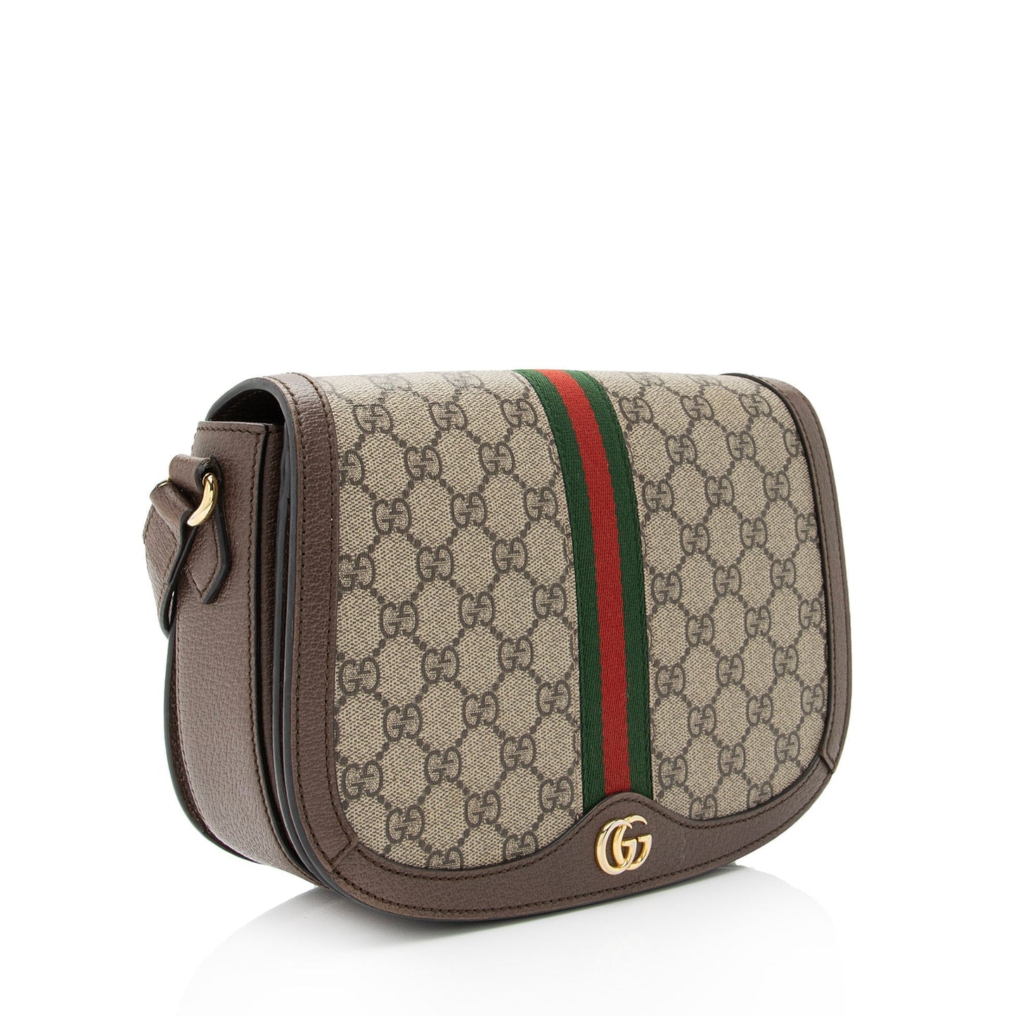 Gucci GG Supreme Ophidia Flap Messenger Leather Canvas Nylon Brown Shoulder Bag Shf Xrtcr7