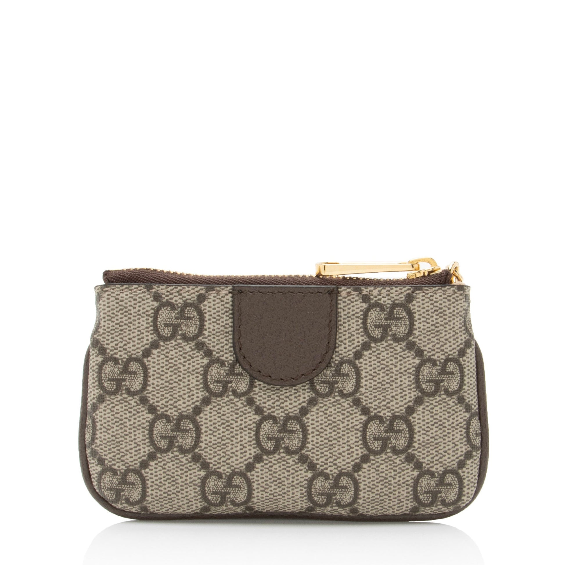 Gucci GG Supreme Ophidia Key Pouch Leather Canvas Nylon Brown Accessory