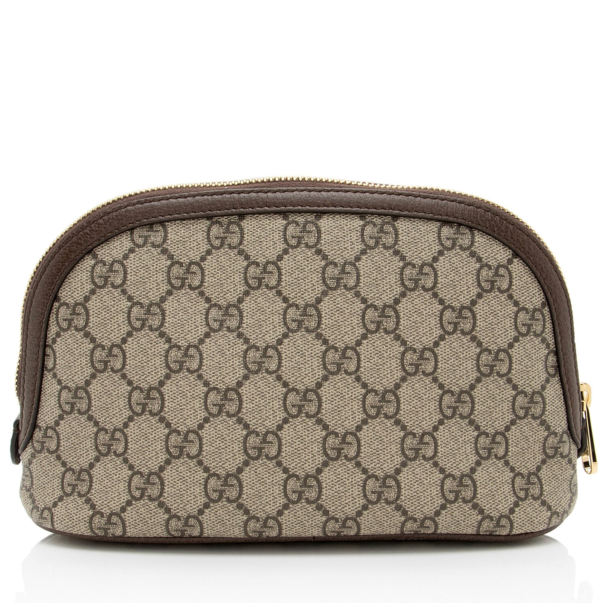 Gucci GG Supreme Ophidia Cosmetic Case Leather Canvas Nylon Brown Handbag Shf 9I1Fhg