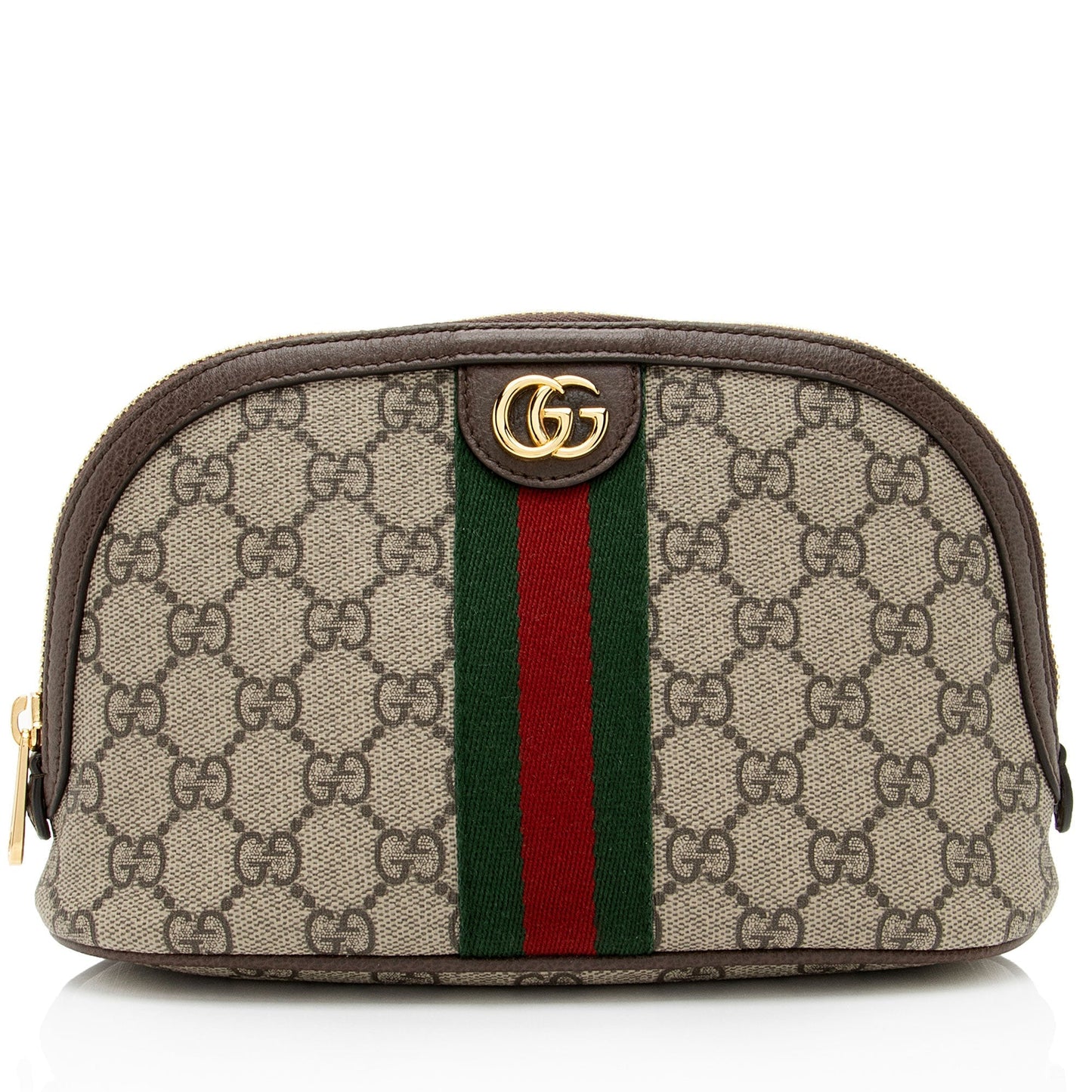 Gucci GG Supreme Ophidia Cosmetic Case Leather Canvas Nylon Brown Handbag Shf 9I1Fhg