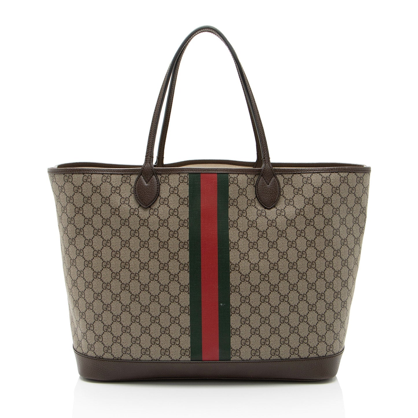 Gucci GG Supreme Ophidia SHF-bJk8DH Leather Canvas Brown Large Tote Bag