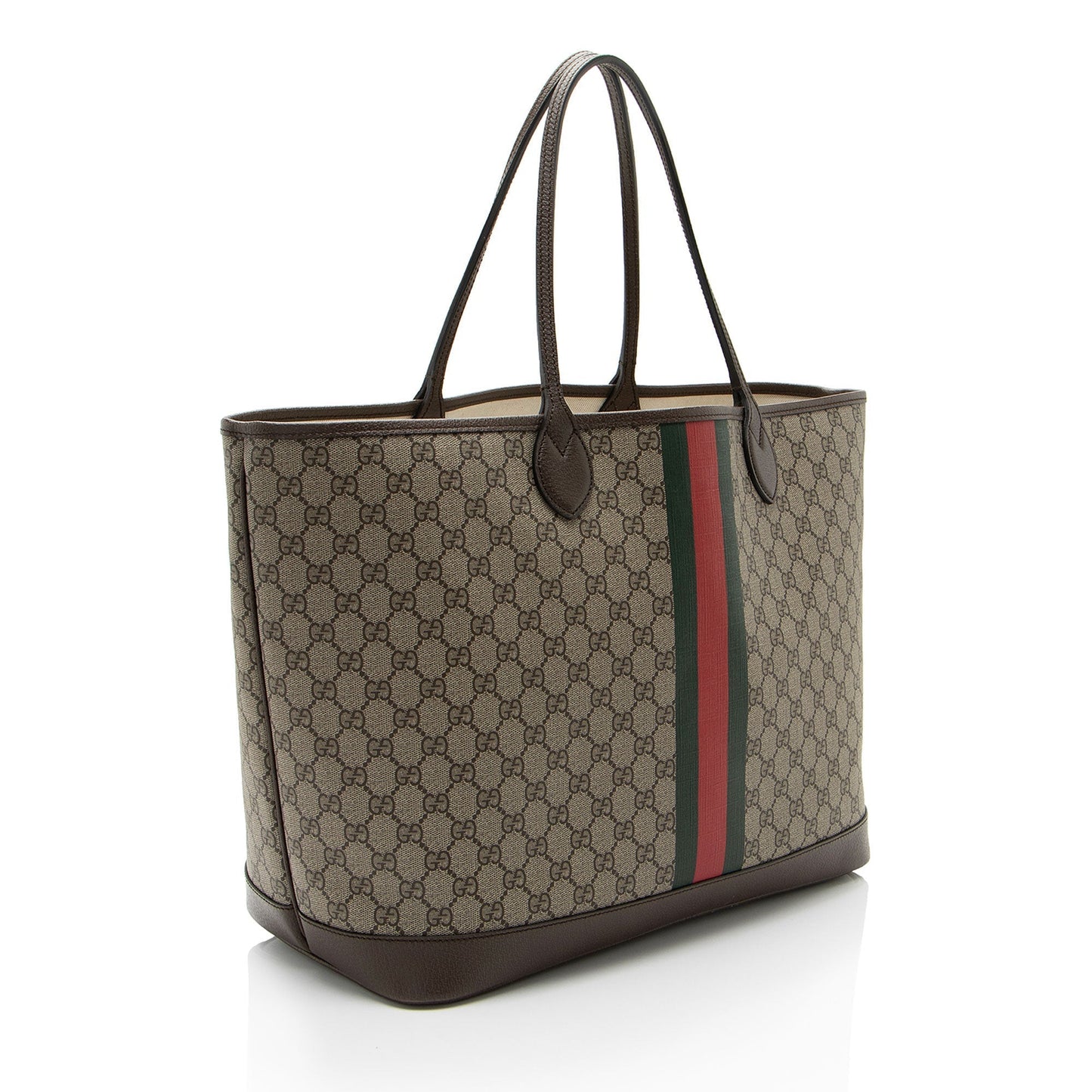 Gucci GG Supreme Ophidia SHF-bJk8DH Leather Canvas Brown Large Tote Bag