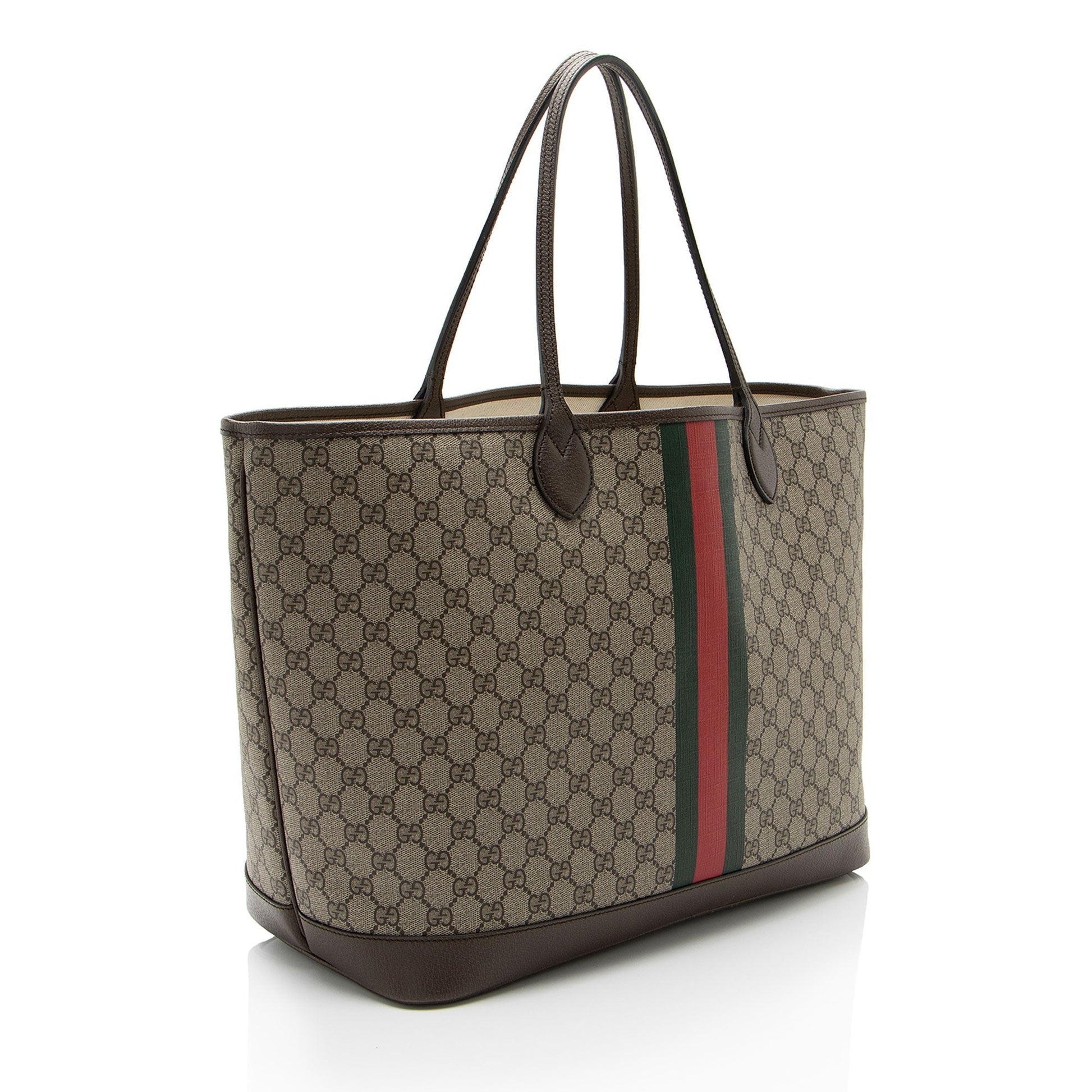 Gucci GG Supreme Ophidia SHF-bJk8DH Leather Canvas Brown Large Tote Bag