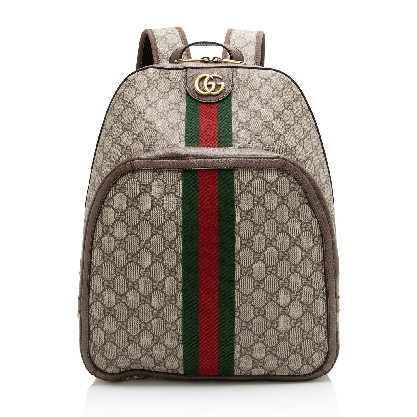 Gucci GG Supreme Ophidia Backpack SHF-MS84y9 Leather Canvas Nylon Brown Shoulder Bag