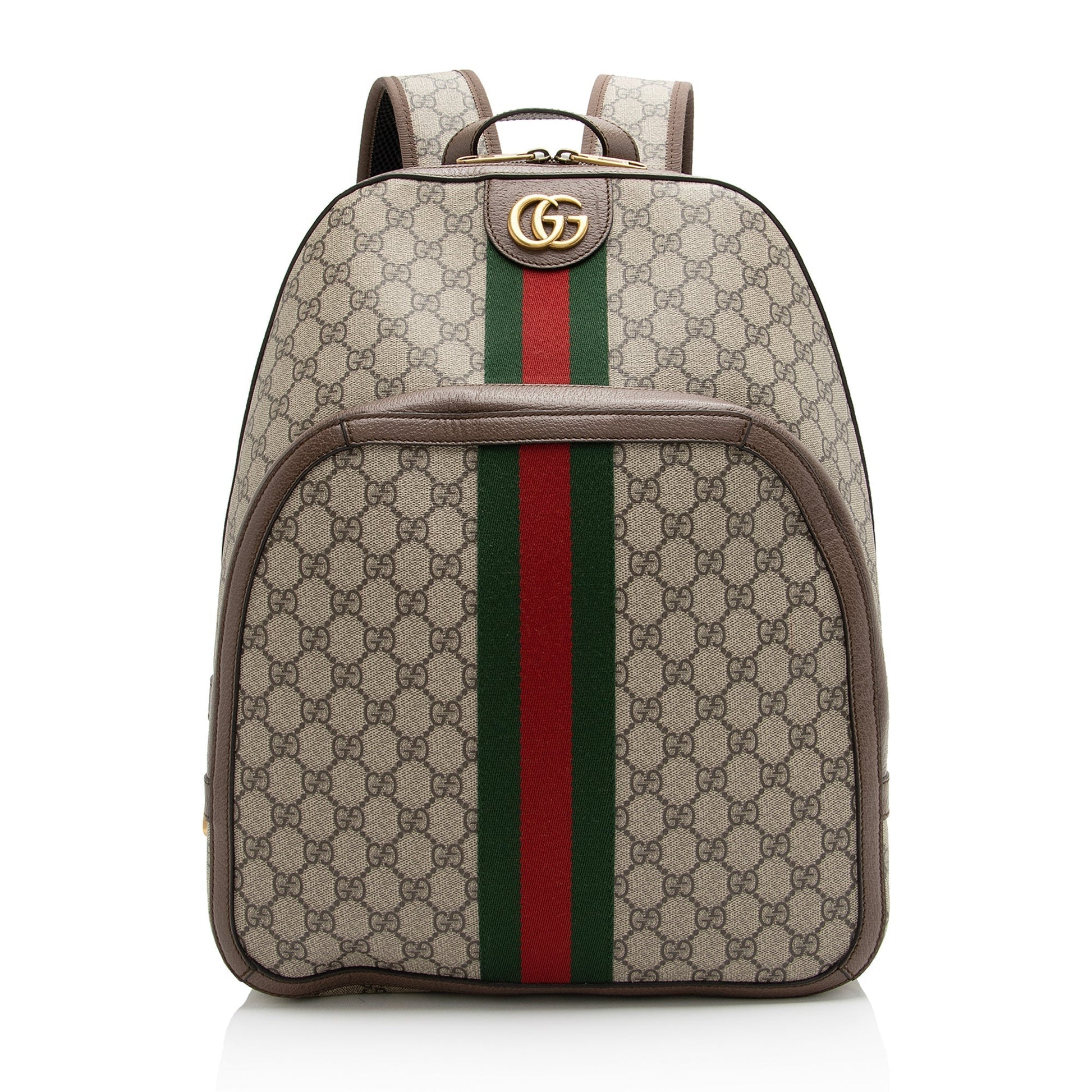 Gucci GG Supreme Ophidia Backpack SHF-MS84y9 Leather Canvas Nylon Brown Shoulder Bag