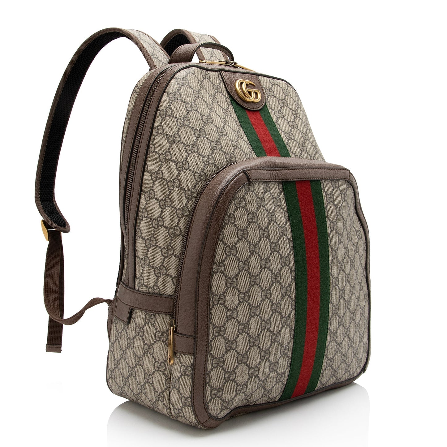 Gucci GG Supreme Ophidia Backpack SHF-MS84y9 Leather Canvas Nylon Brown Shoulder Bag