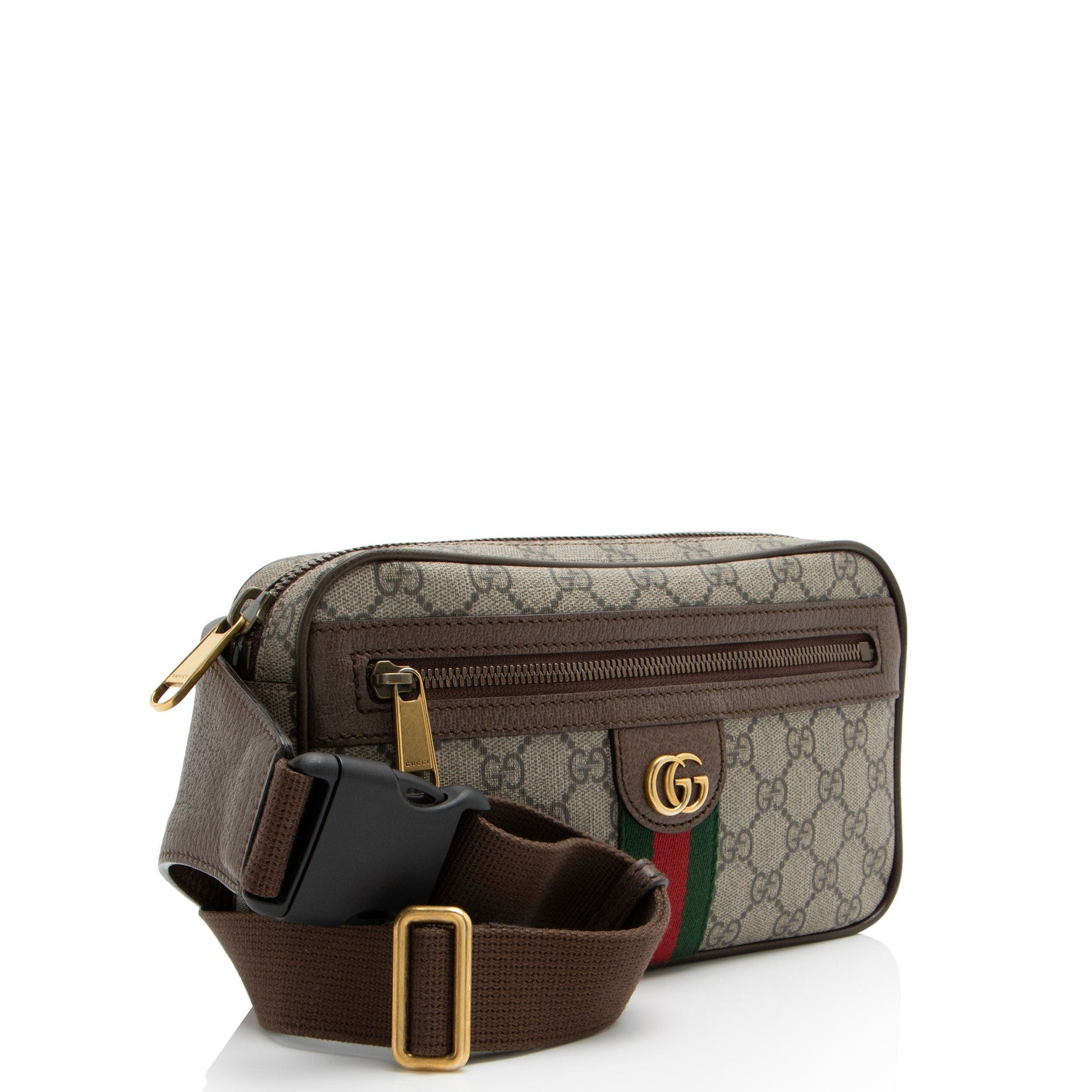 Gucci GG Supreme Ophidia Belt SHF-ljDFKC Leather Canvas Brown Beige Accessory