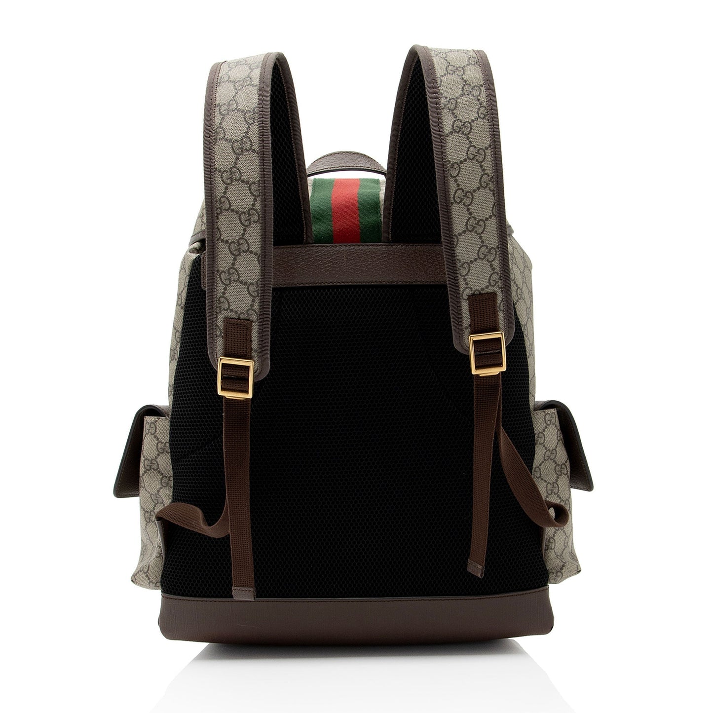Gucci GG Supreme Ophidia Flap Backpack Leather Canvas Nylon Brown Shoulder Bag