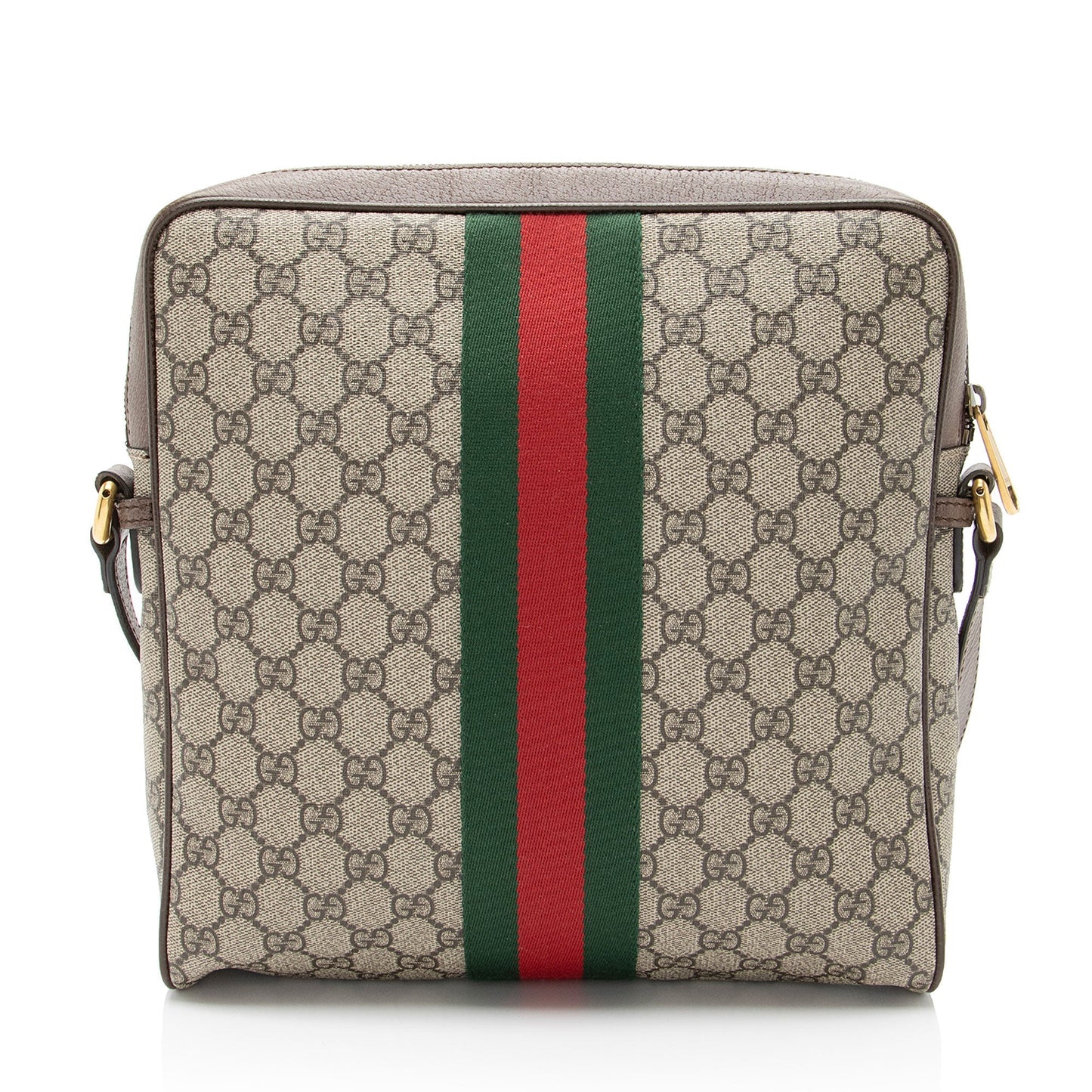 Gucci GG Supreme Ophidia Messenger Leather Canvas Nylon Beige Shoulder Bag