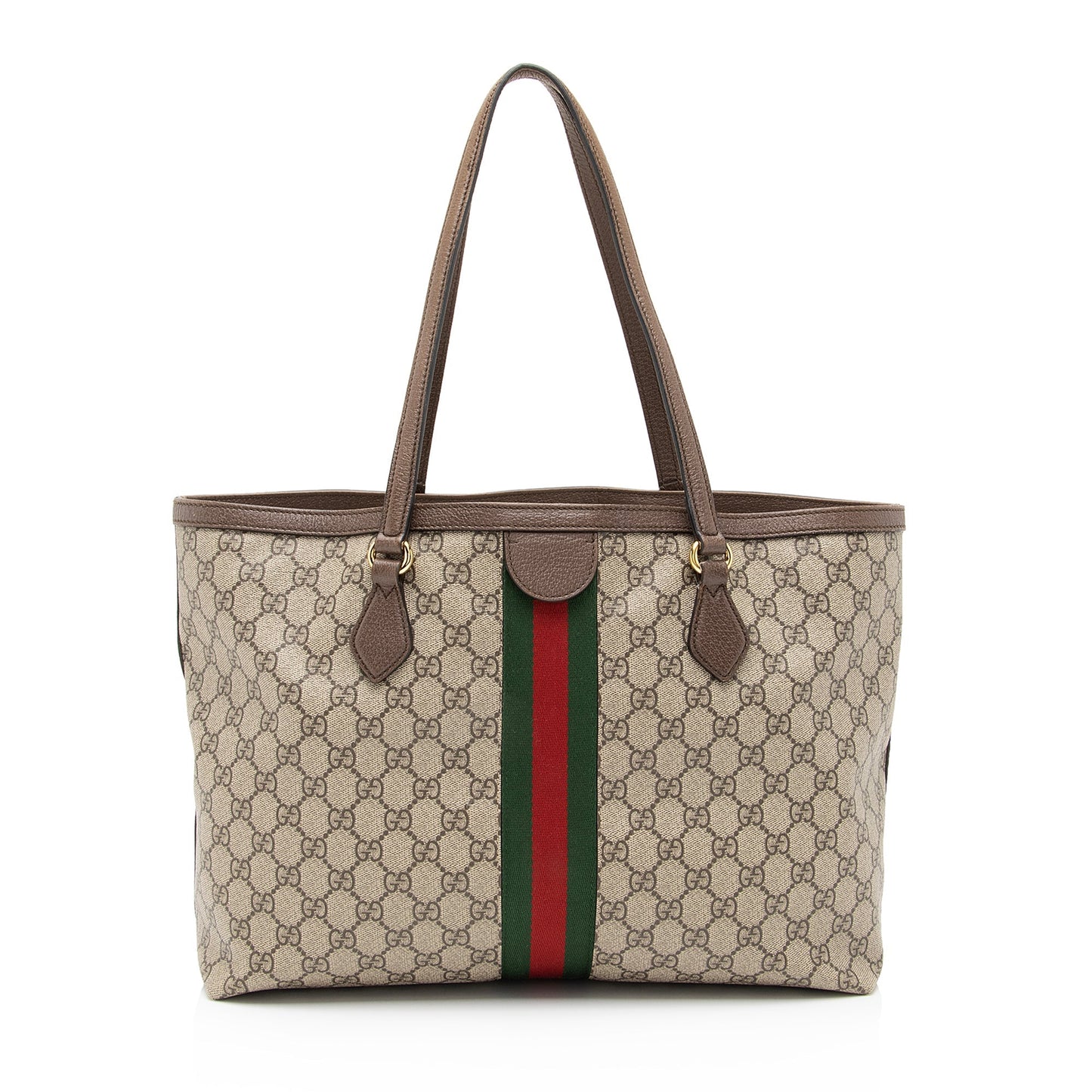 Gucci GG Supreme Ophidia Shopping SHF Leather Canvas Nylon Brown Tote Bag 3