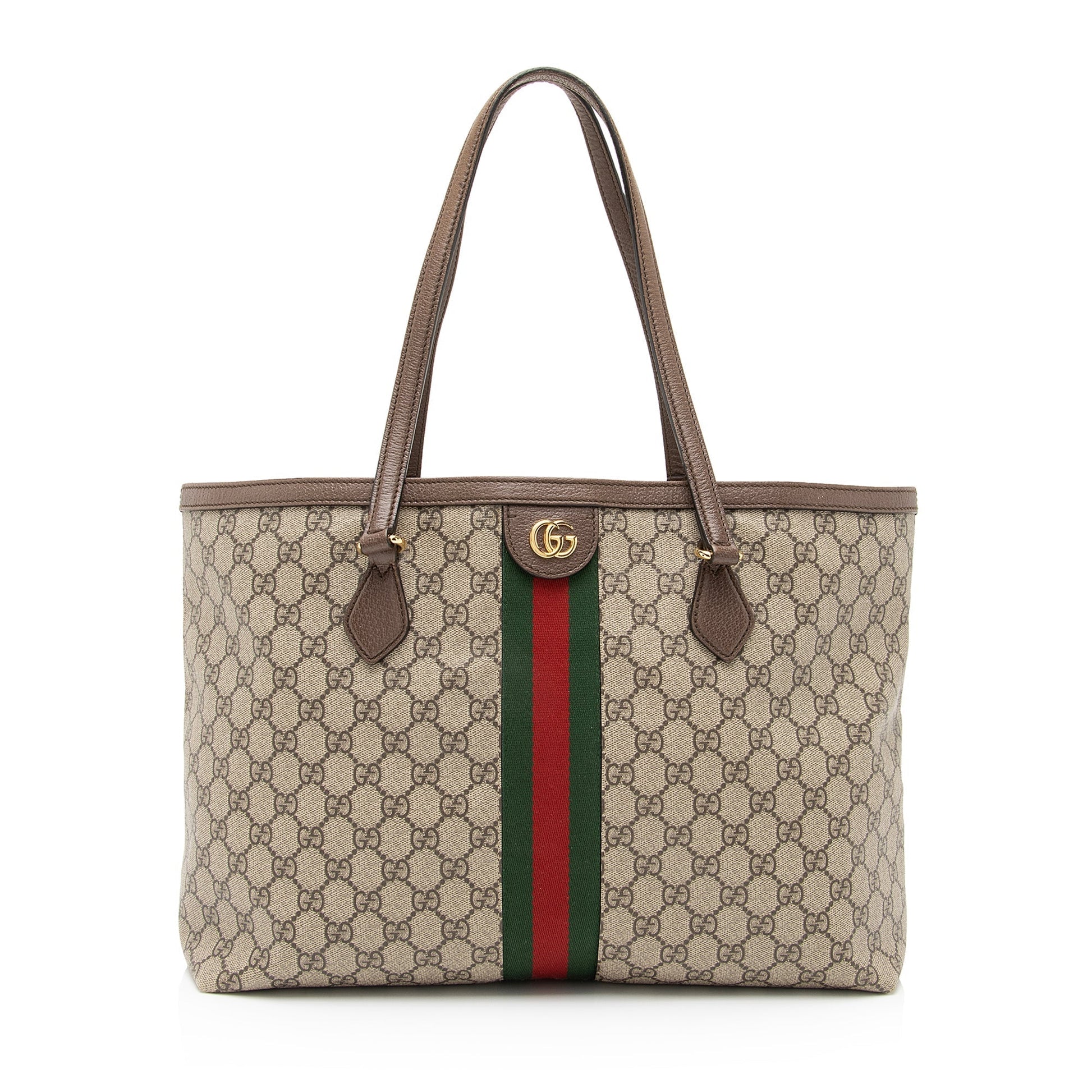 Gucci GG Supreme Ophidia Shopping SHF Leather Canvas Nylon Brown Tote Bag 3