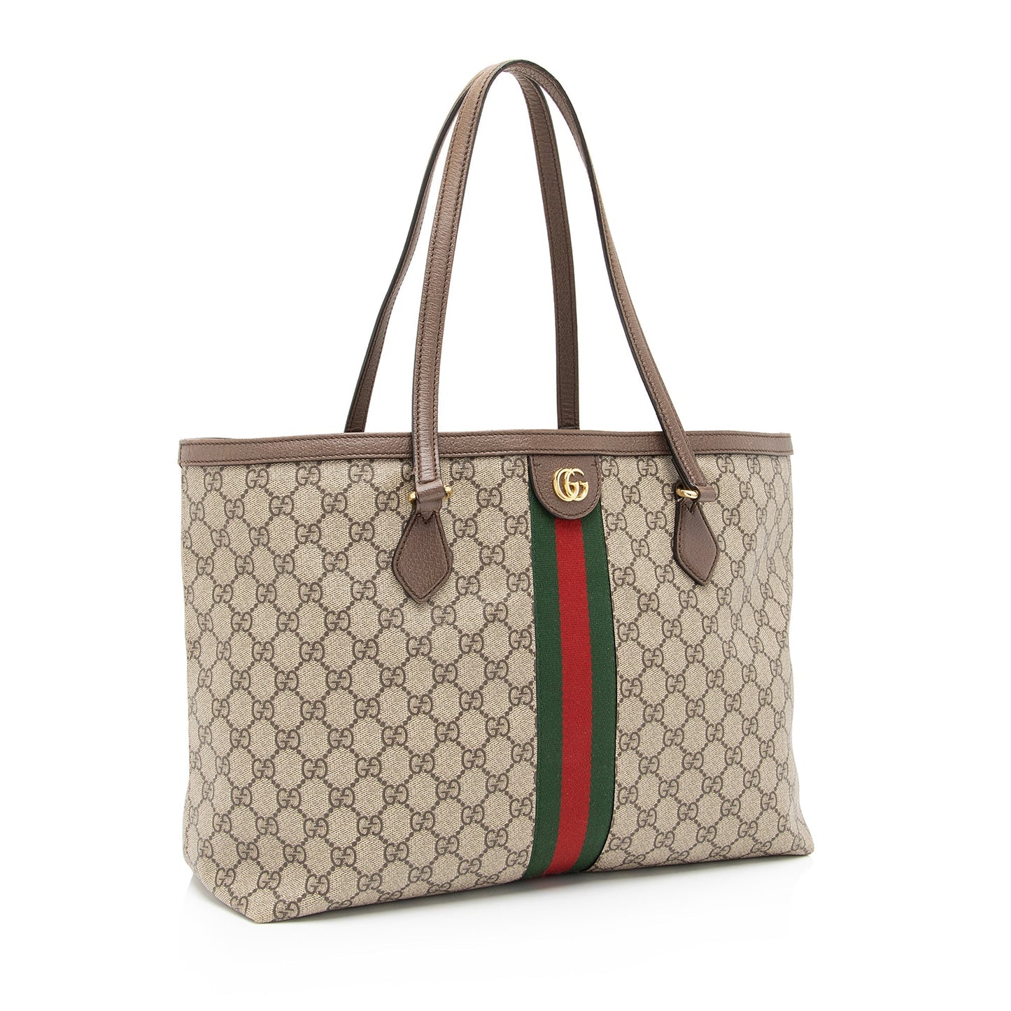 Gucci GG Supreme Ophidia Shopping SHF Leather Canvas Nylon Brown Tote Bag 3