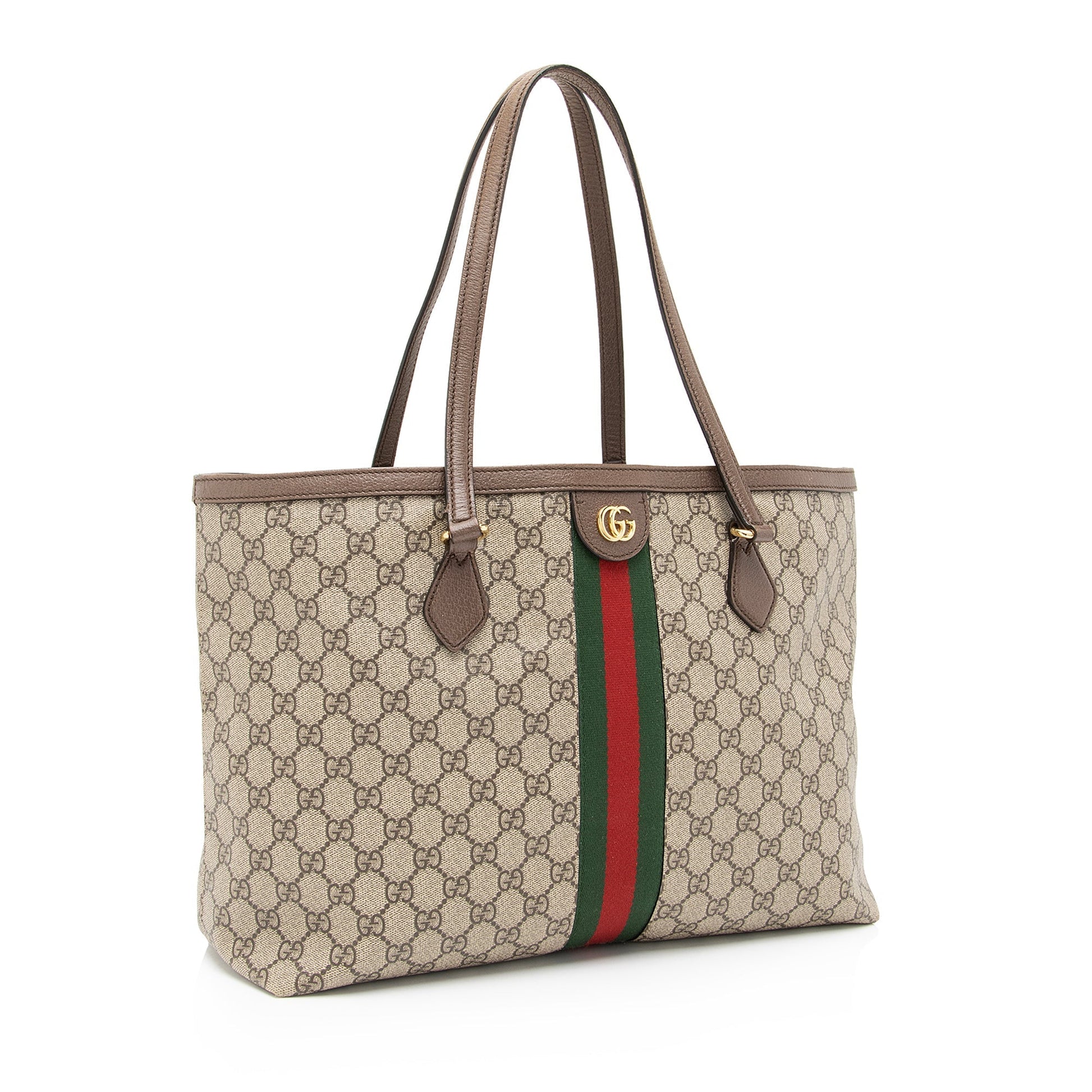 Gucci GG Supreme Ophidia Shopping SHF Leather Canvas Nylon Brown Tote Bag 3