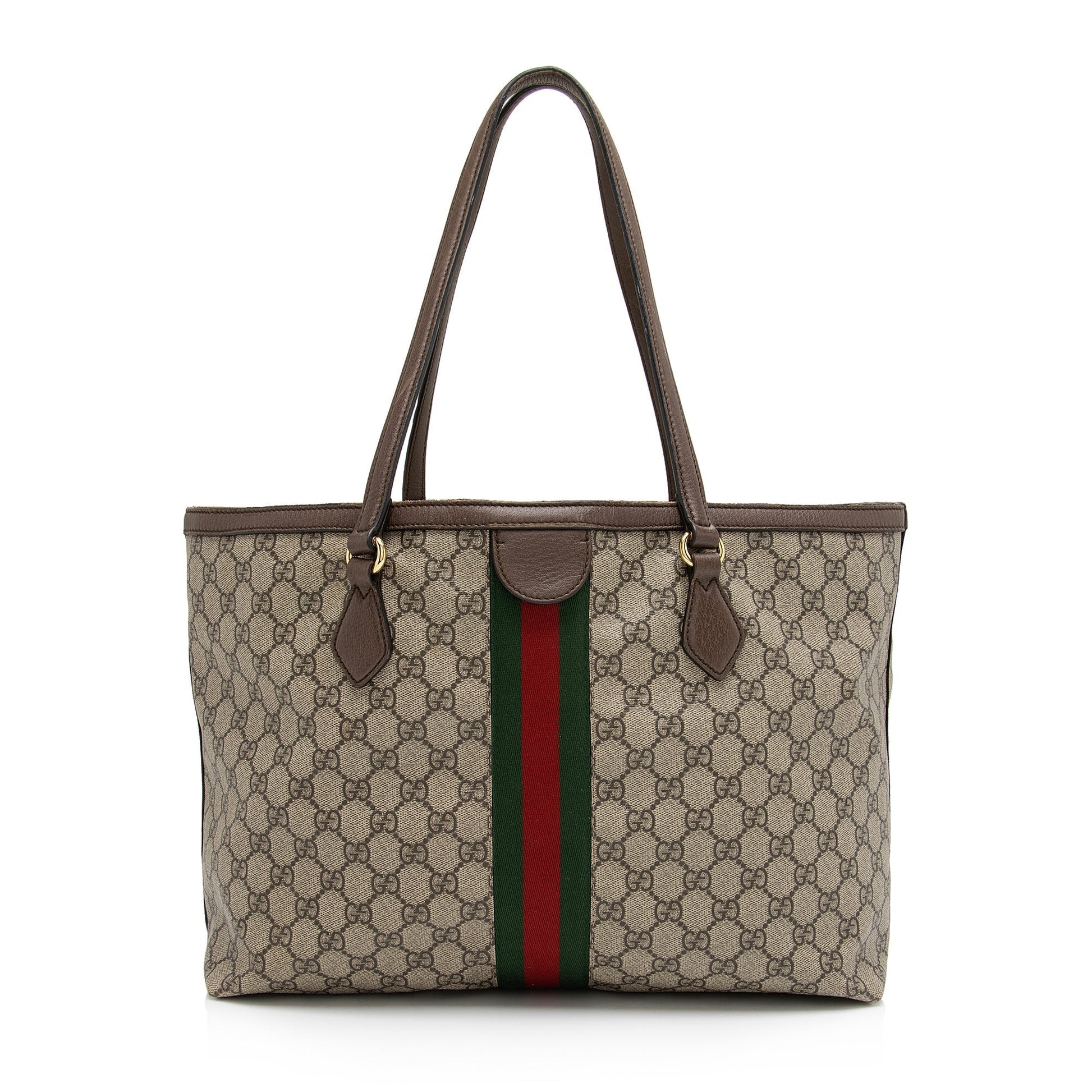 Gucci GG Supreme Ophidia Shopping SHF-Kia2Dy Leather Canvas Nylon Brown Tote Bag