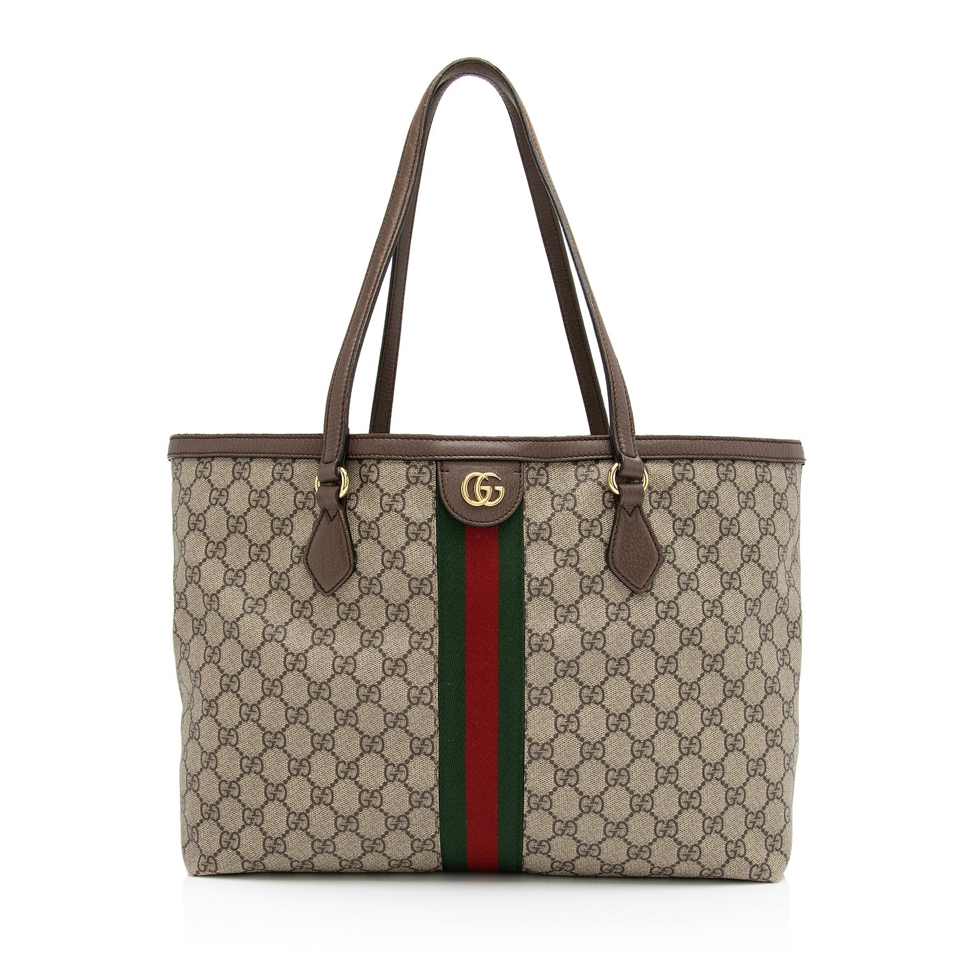 Gucci GG Supreme Ophidia Shopping SHF-Kia2Dy Leather Canvas Nylon Brown Tote Bag