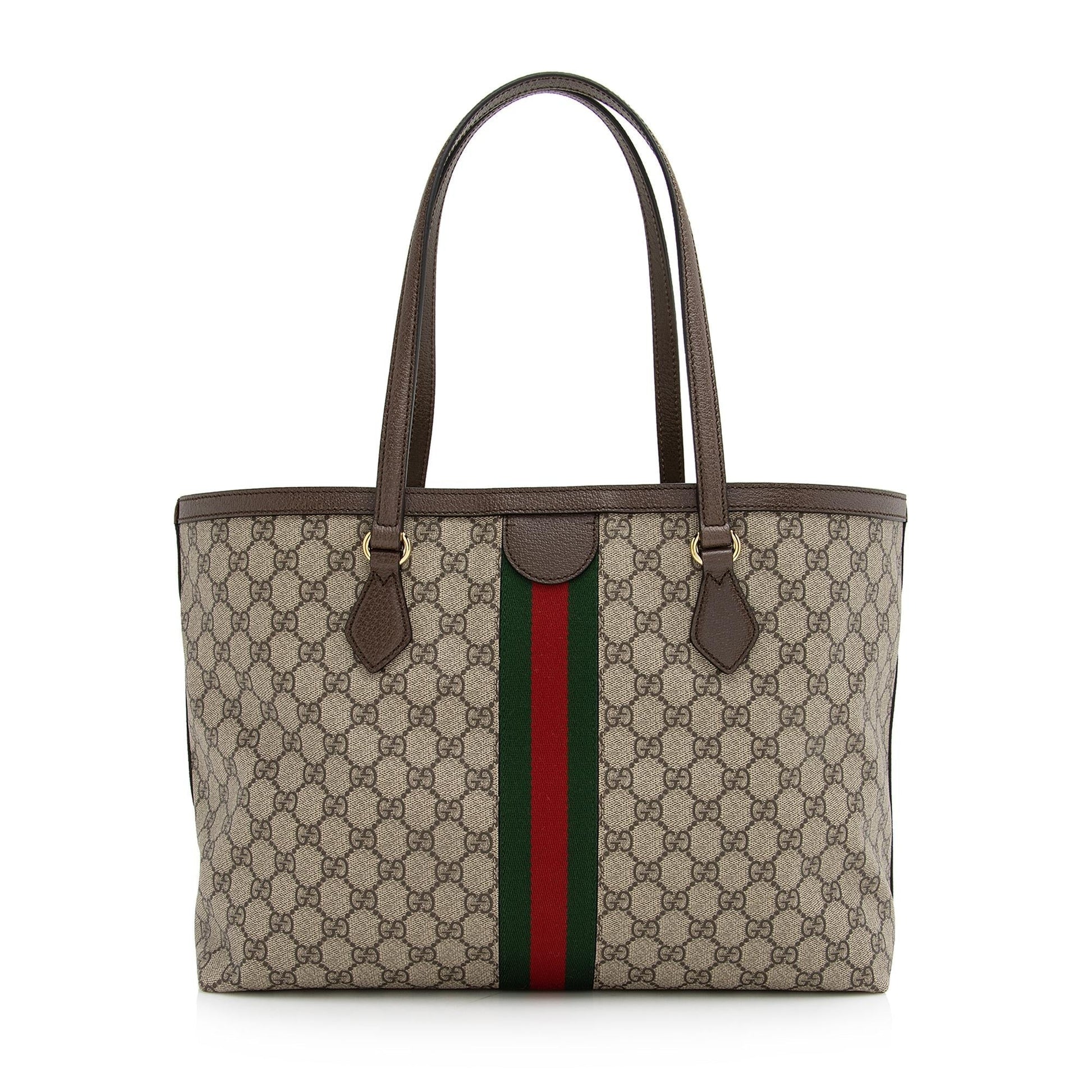 Gucci GG Supreme Ophidia Shopping SHF-mxFgXf Leather Canvas Nylon Brown Tote Bag