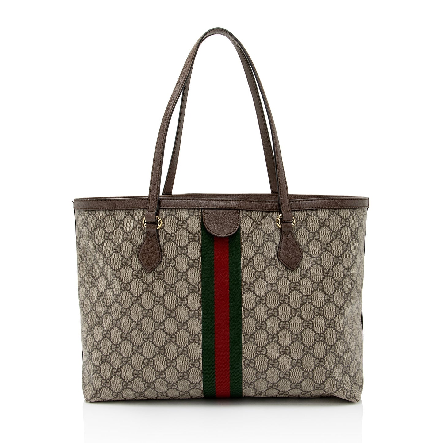 Gucci GG Supreme Ophidia Shopping SHF-yZAR3z Leather Canvas Nylon Brown Tote Bag