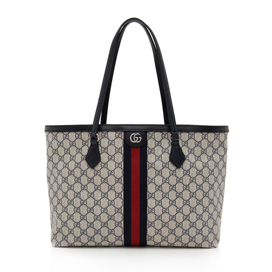 Gucci GG Supreme Ophidia Shopping SHF-I4F76i Leather Canvas Nylon White Tote Bag