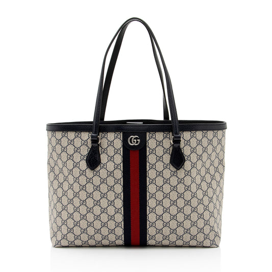 Gucci GG Supreme Ophidia Shopping SHF-lalJpk Leather Canvas Nylon Beige Tote Bag