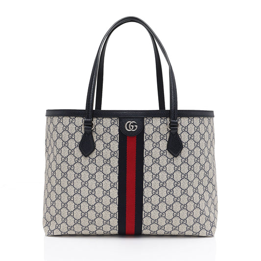 Gucci GG Supreme Ophidia Shopping SHF-oWa7Rz Leather Canvas Nylon Beige Tote Bag