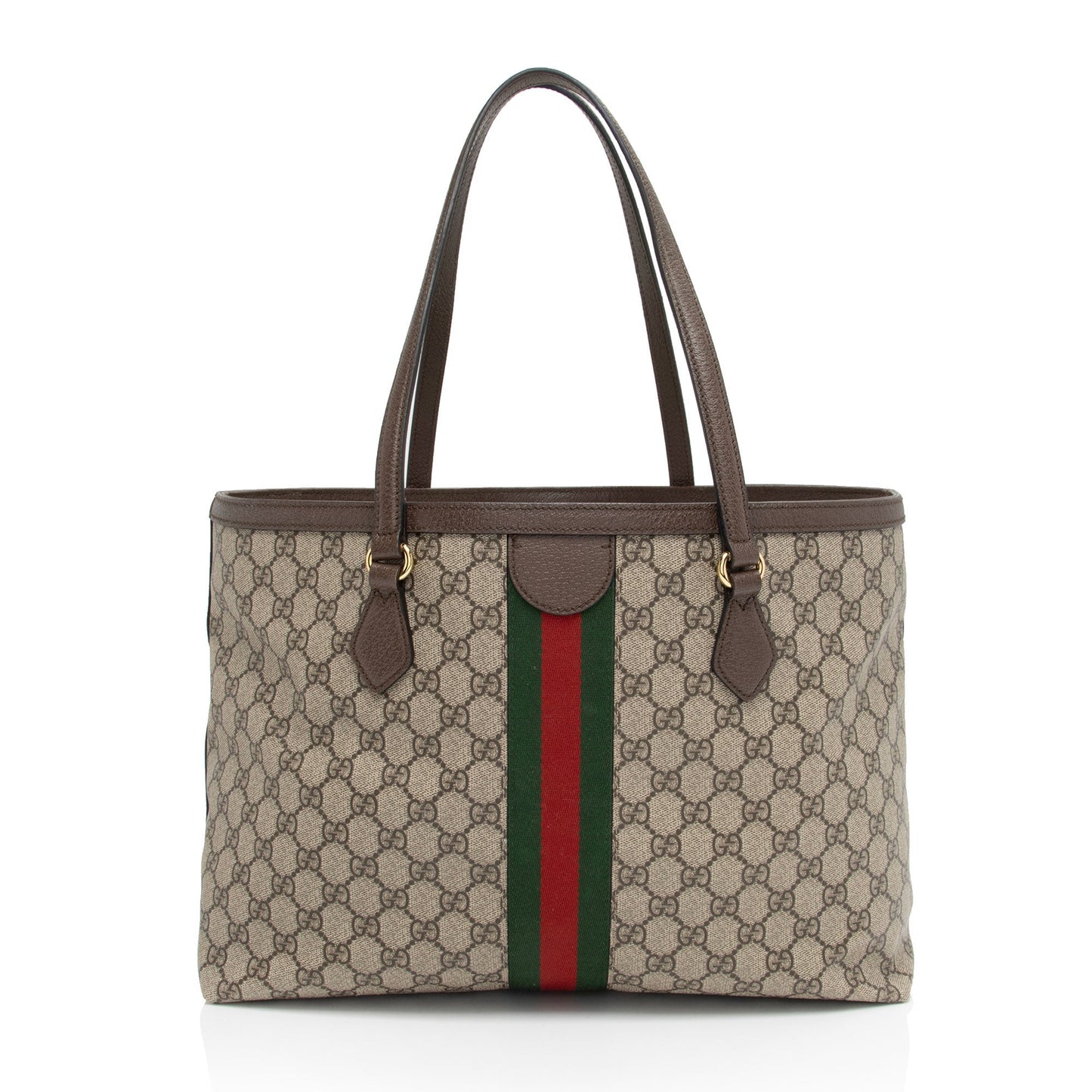 Gucci GG Supreme Ophidia Shopping SHF-E1rgYn Leather Canvas Nylon Brown Tote Bag