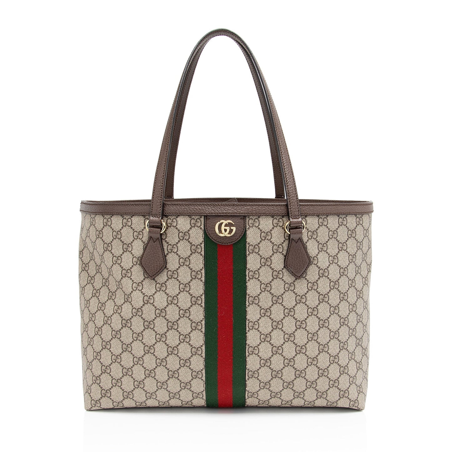 Gucci GG Supreme Ophidia Shopping SHF-3NBNMn Leather Canvas Nylon Brown Tote Bag
