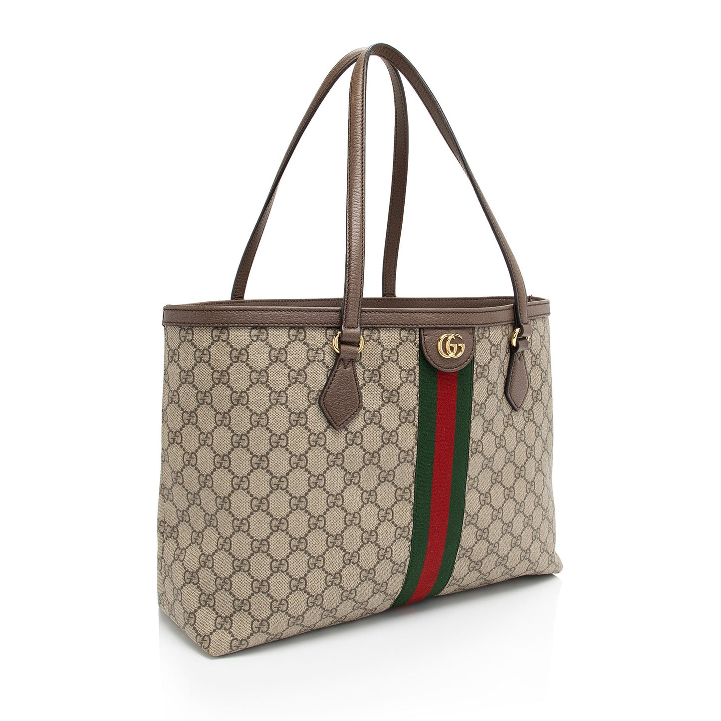 Gucci GG Supreme Ophidia Shopping SHF-O2VjKy Leather Canvas Nylon Brown Tote Bag