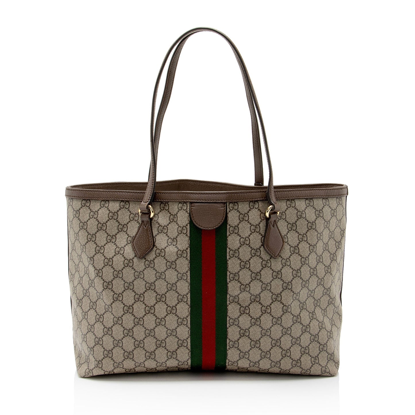 Gucci GG Supreme Ophidia Shopping SHF-UYUvrt Leather Canvas Nylon Brown Tote Bag