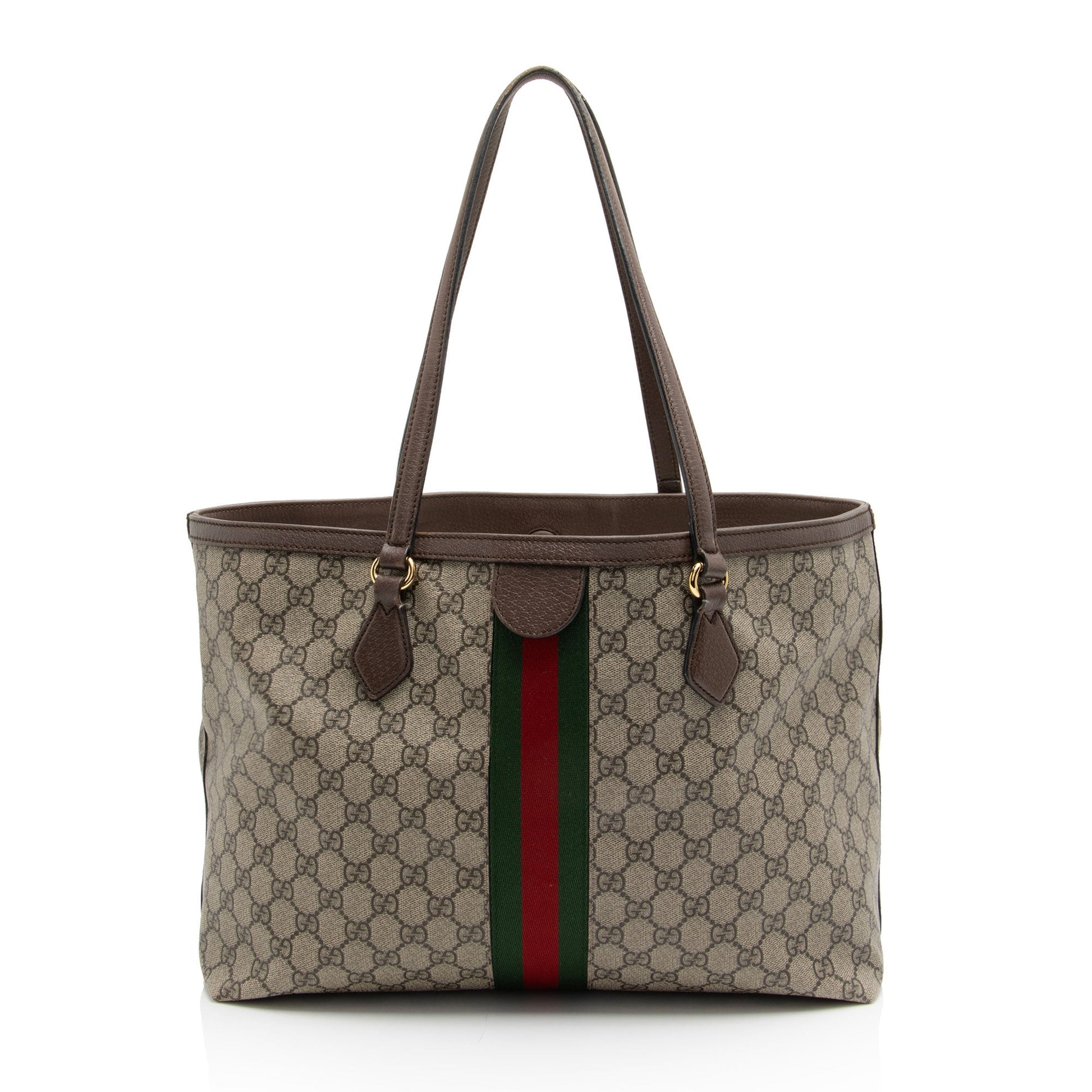 Gucci GG Supreme Ophidia Shopping SHF-7s1QI3 Leather Canvas Nylon Brown Tote Bag
